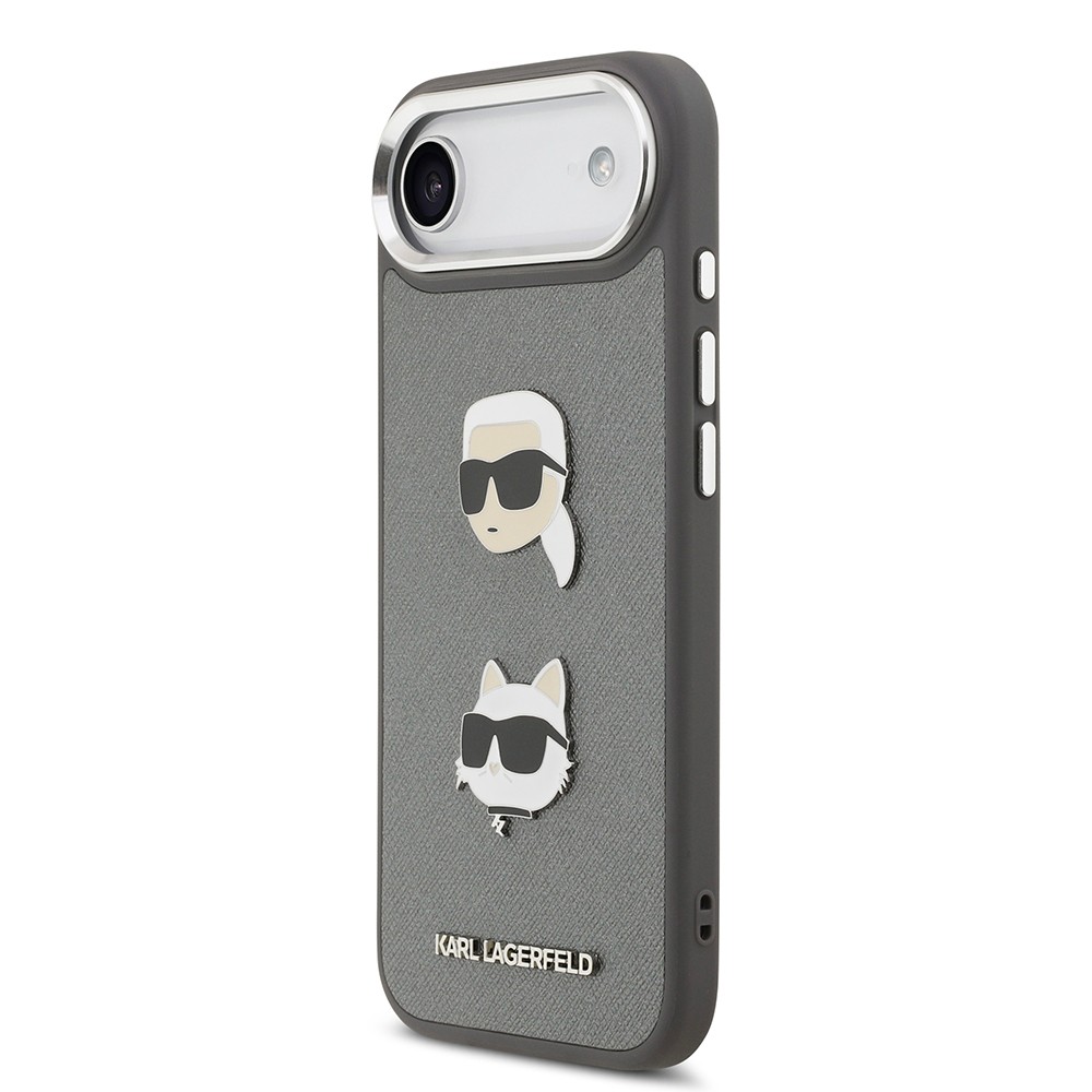 Apple iPhone 17 Air Kılıf Karl Lagerfeld Orjinal Lisanslı Metal Logolu K&C Heads Pin Kapak