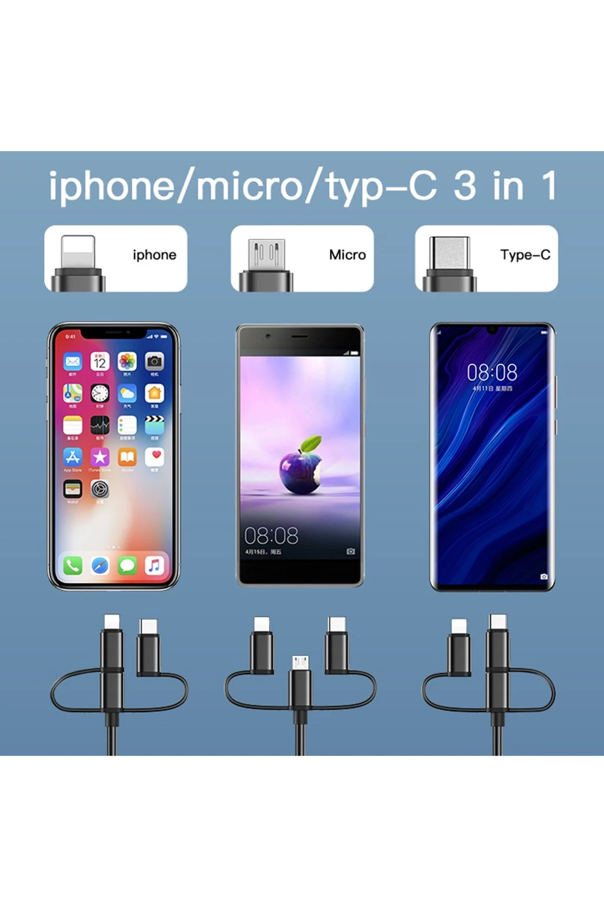 Yesido HM05 1.8m FHD 3in1 to HDMI Kablo