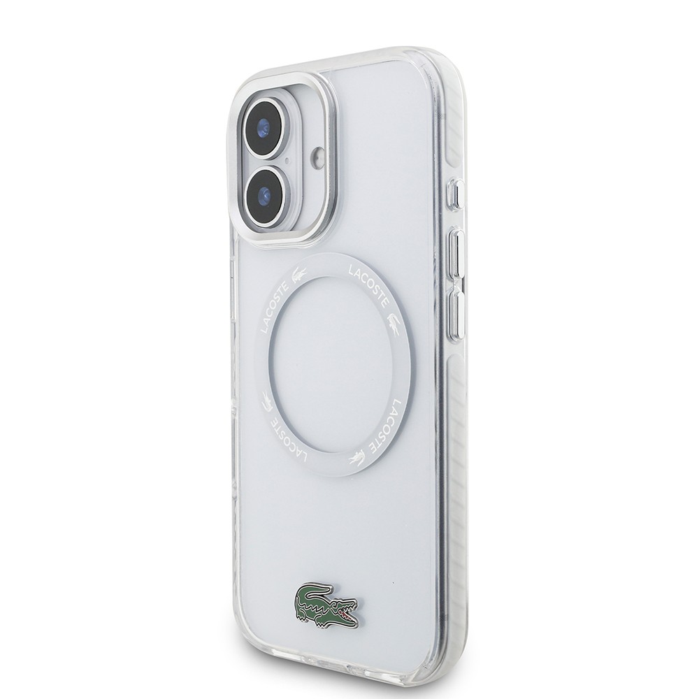 Apple iPhone 17 Kılıf Lacoste Orjinal Lisanslı M-safe Şarj Özellikli İkonik Timsah Logolu Buzlu Kapak
