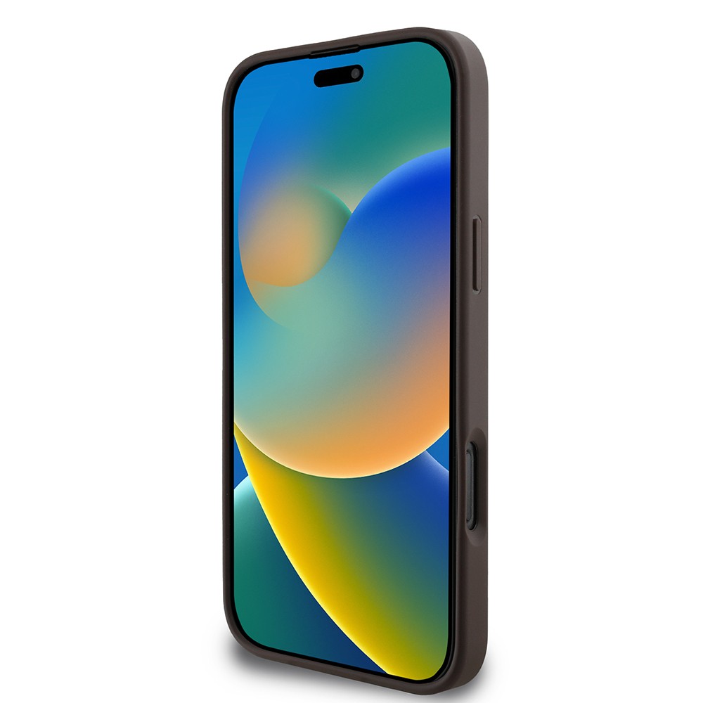 Apple iPhone 16 Pro Kılıf Guess Orjinal Lisanslı PU Deri Şerit Logo Dizaynlı Kapak