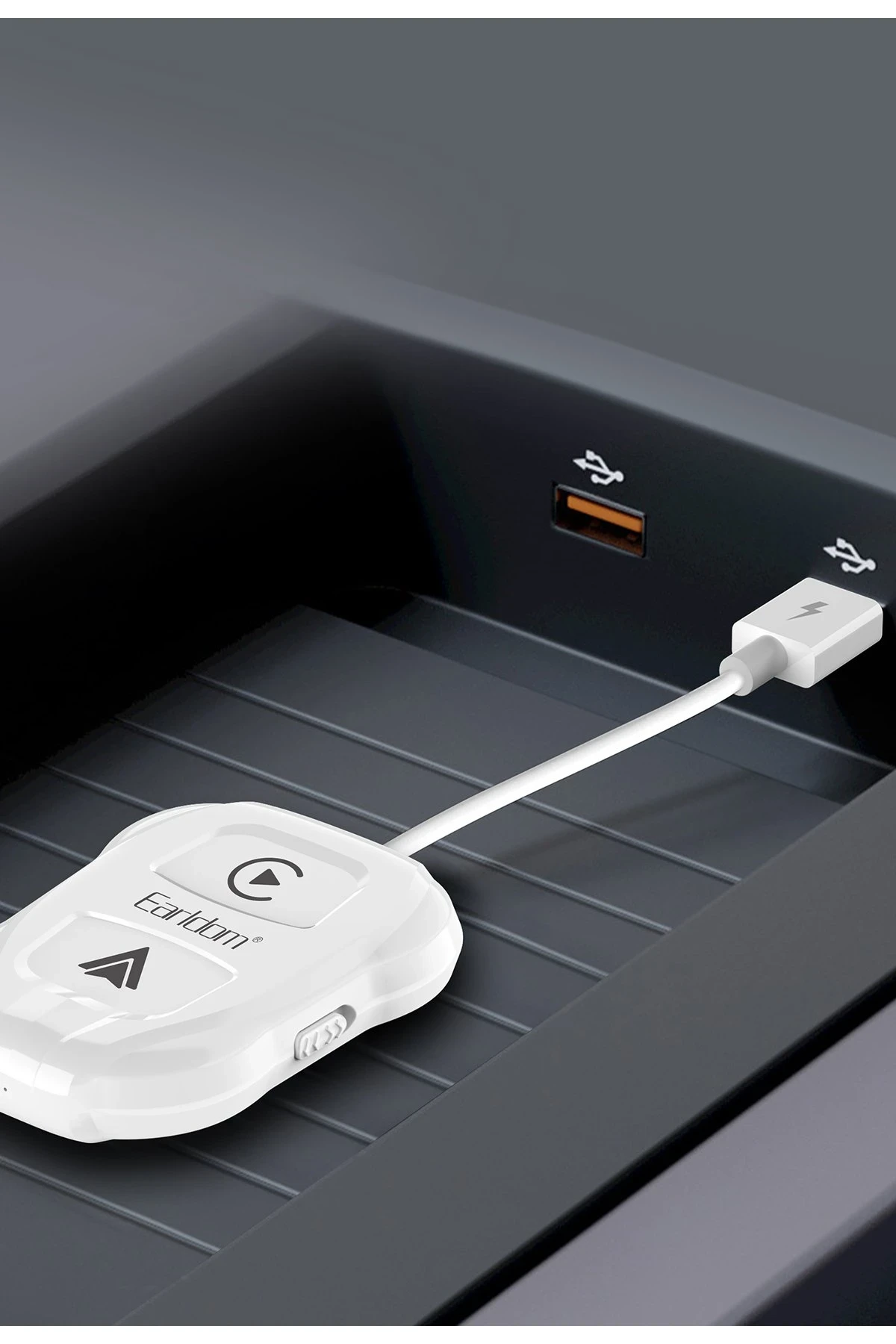 Earldom CP01 Tak Çalıştır 2in1 Type-C to USB Dönüştürücülü Kablosuz CarPlay Adaptör