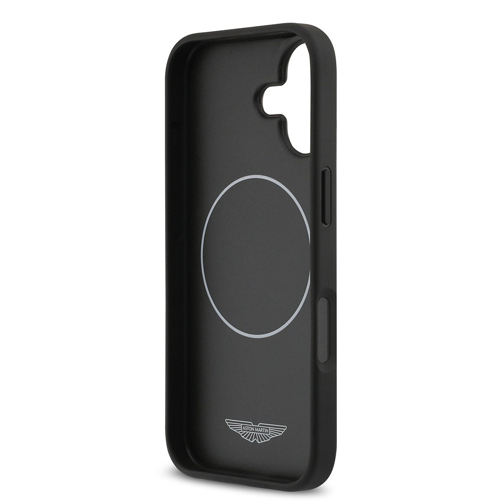 Apple iPhone 17 Kılıf Aston Martin Orjinal Lisanslı M-safe Şarj Özellikli Karbon Fiber Kapak