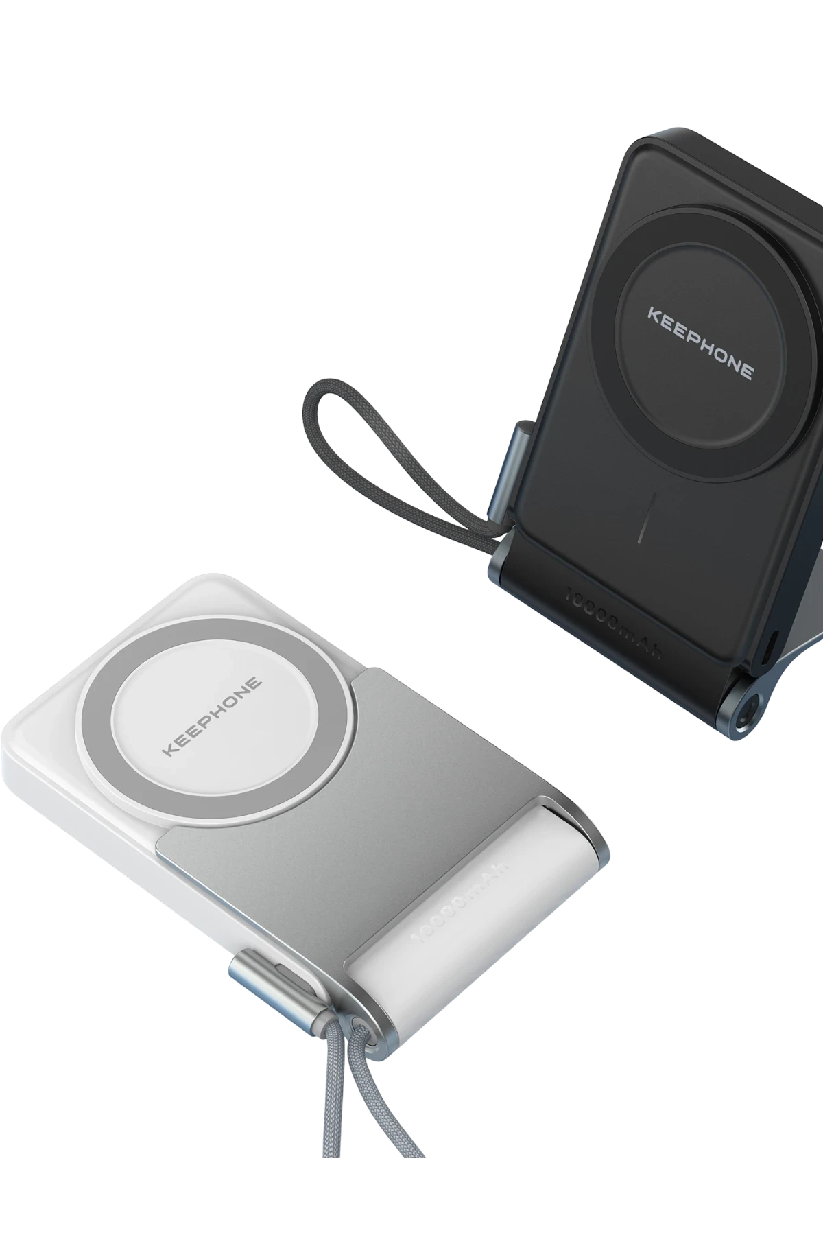 Keephone PB45 Hotta 10.000 mAh 22.5W Dahili Type-C Kablolu 15W Kablosuz Şarj Destekli Standlı PD Magsafe Powerbank