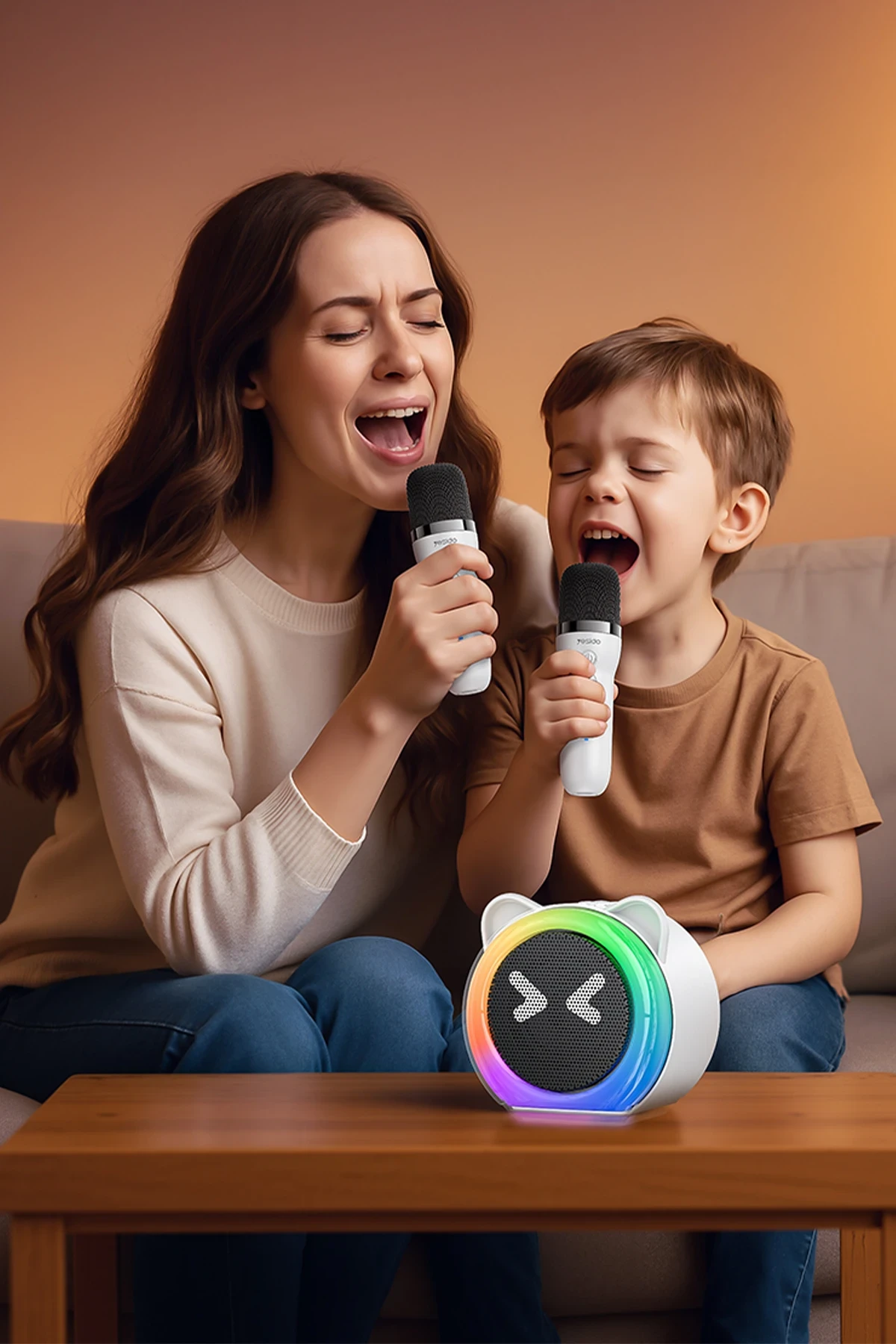 Yesido YSW36 2 Adet Karaoke Mikrofonlu BT 5.3 RGB Kablosuz Hoparlör