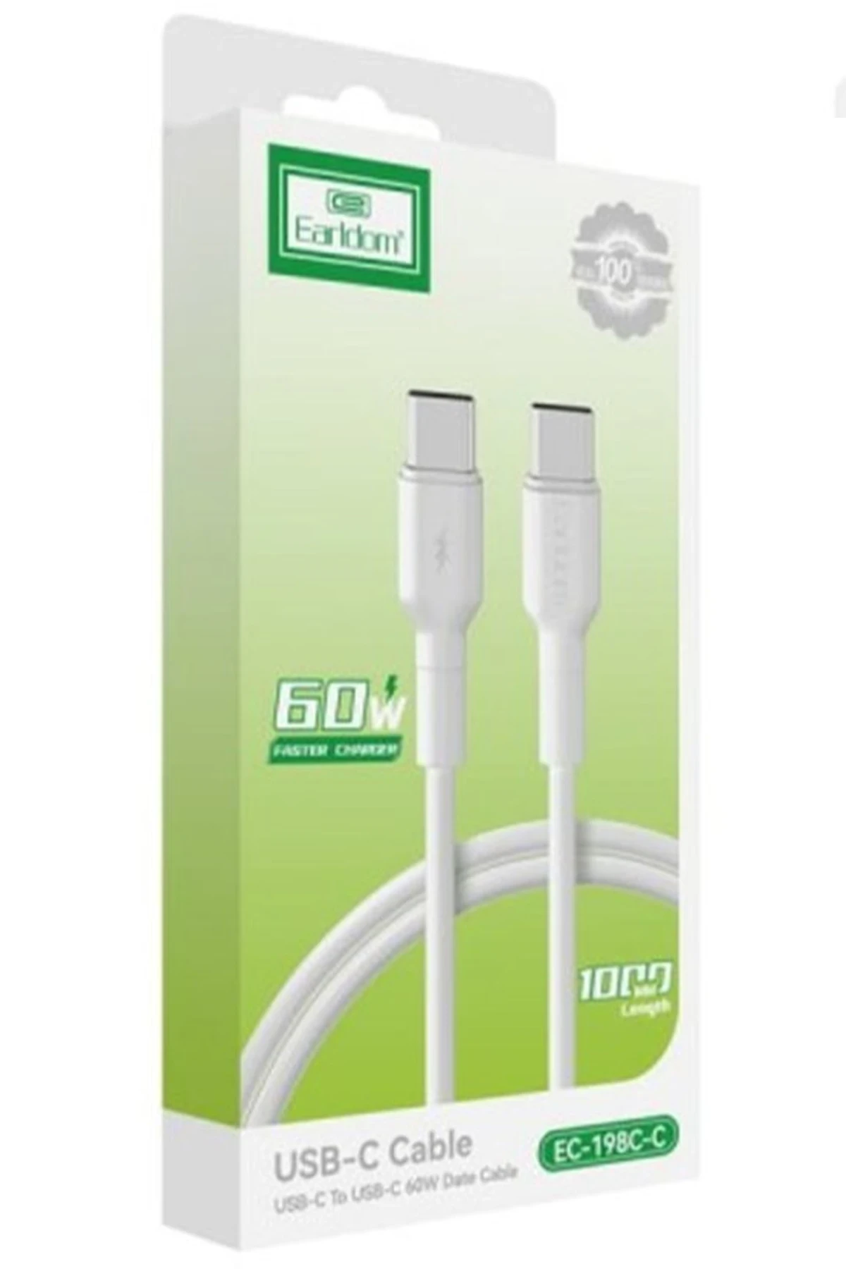 Earldom EC-198CC 1M 60W Type-C to Type-C PD Hızlı Şarj Kablosu