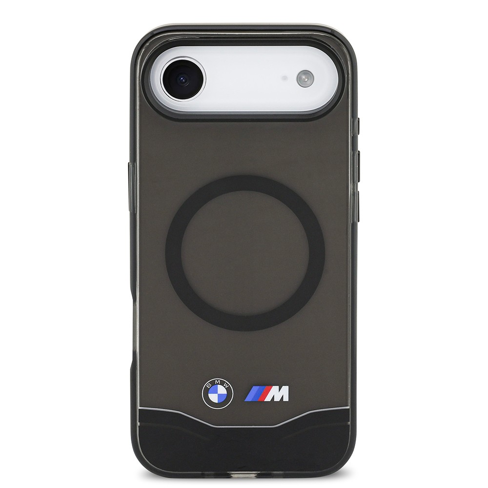 Apple iPhone 17 Air Kılıf BMW Orjinal Lisanslı M-safe Şarj Özellikli Metal Buton Tasarımlı Tranparan M Dizayn Kapak
