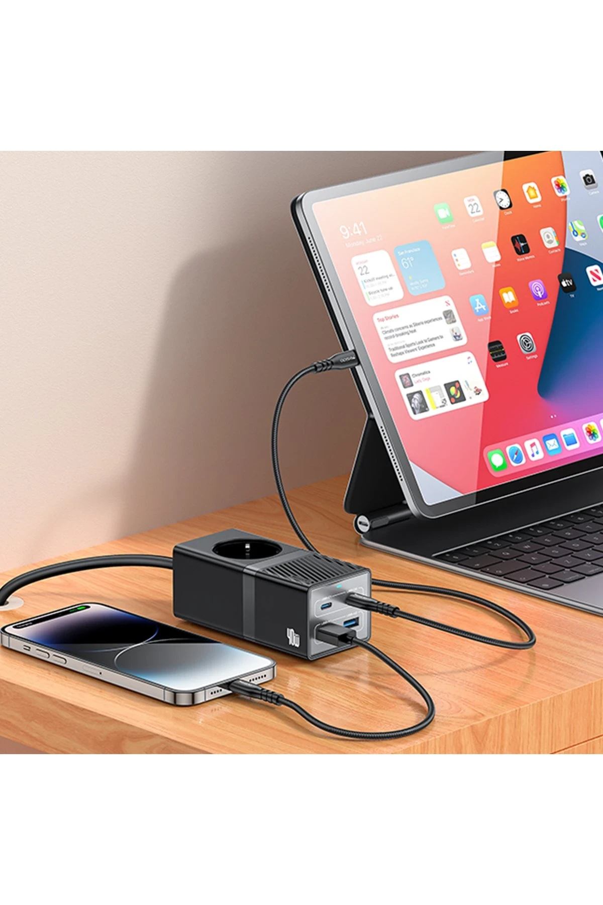 Yesido MC35 2500W 1.5M Ekstra 2 Adet 18W USB ve 2 Adet 20W Type-C Çıkışlı Priz Uzatıcı