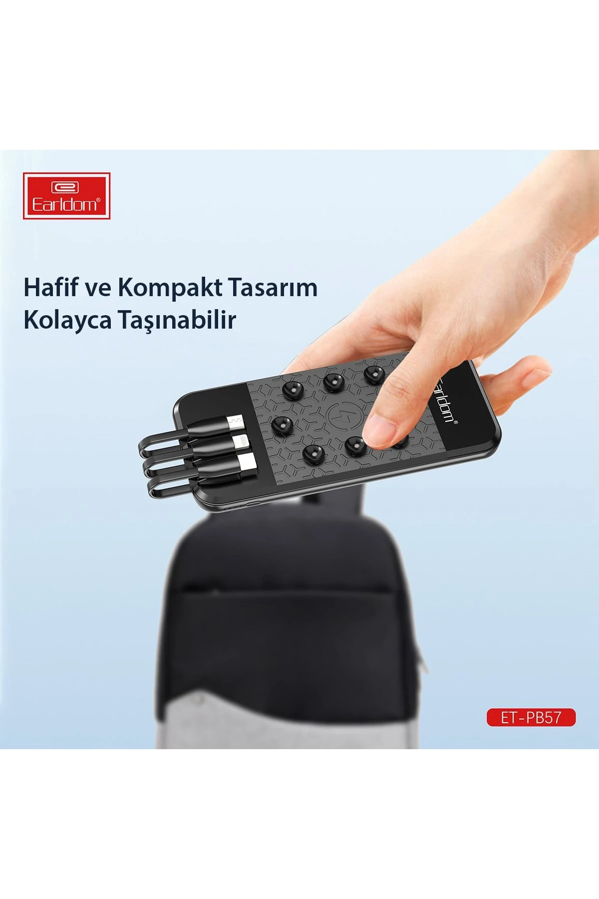 Earldom PB57 10.000 mAh 5in1 Kablosuz Şarjlı PD Hızlı Şarj Powerbank
