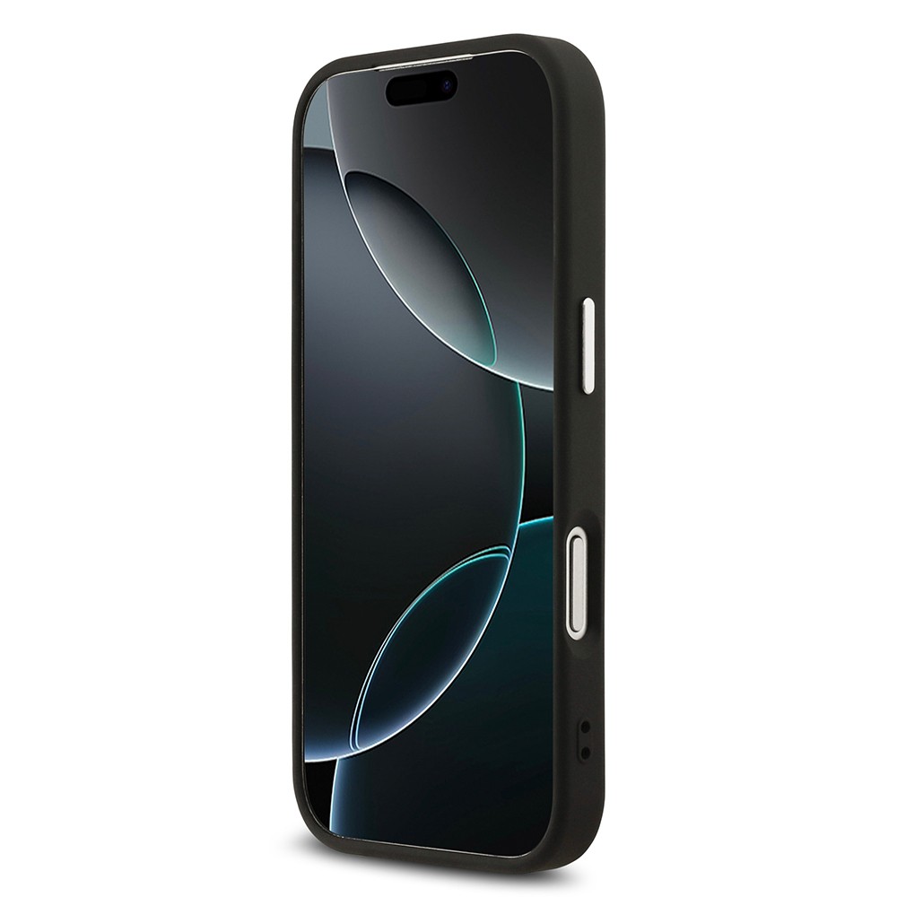 Apple iPhone 17 Pro Max Kılıf Karl Lagerfeld Orjinal Lisanslı M-safe Şarj Özellikli Metal Kamera ve Buton Tasarımlı Karl PU Deri Kapak