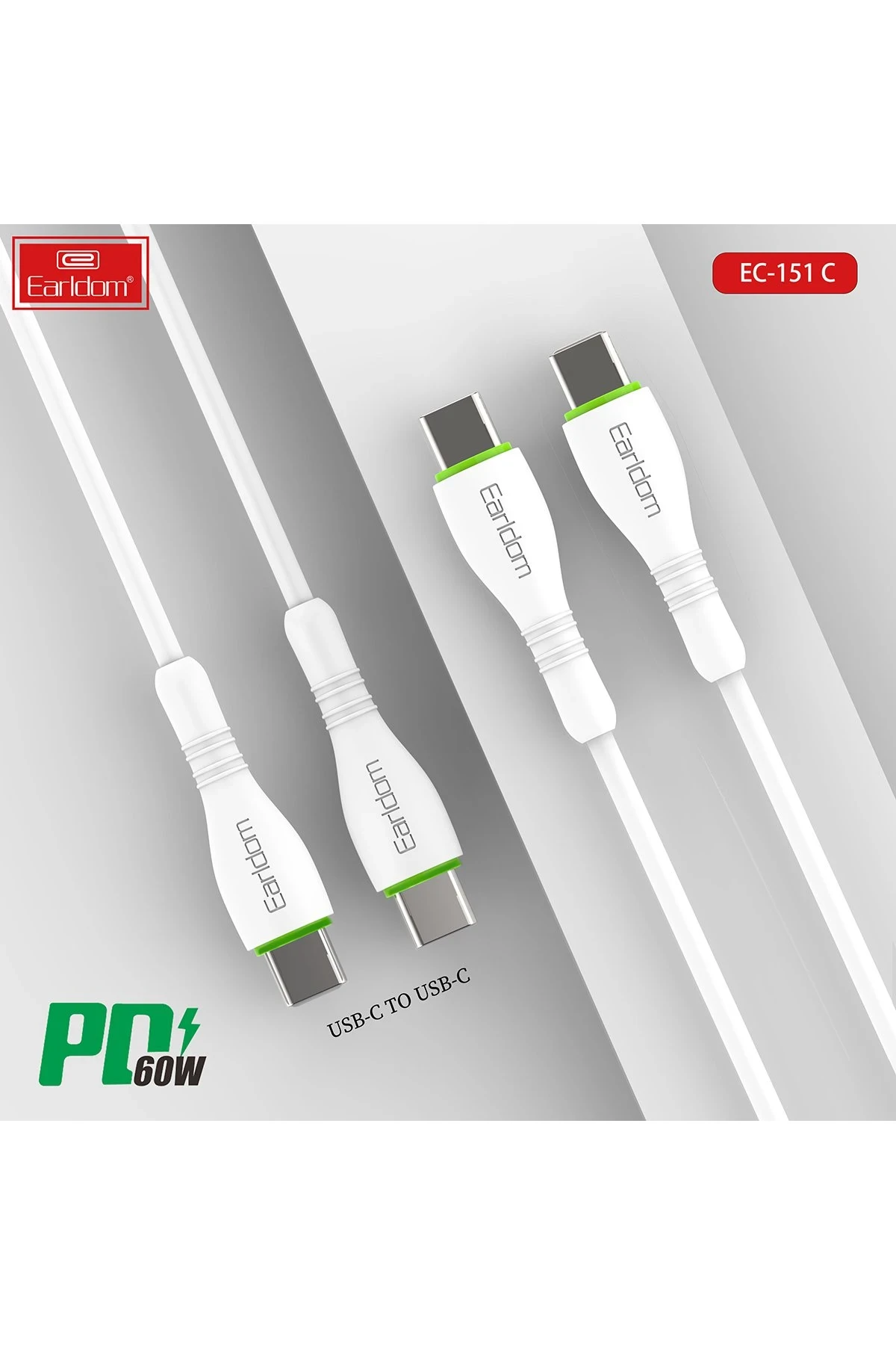 Earldom EC-151C PD 60W Type-C to Type-C 1M Hızlı Şarj Kablosu
