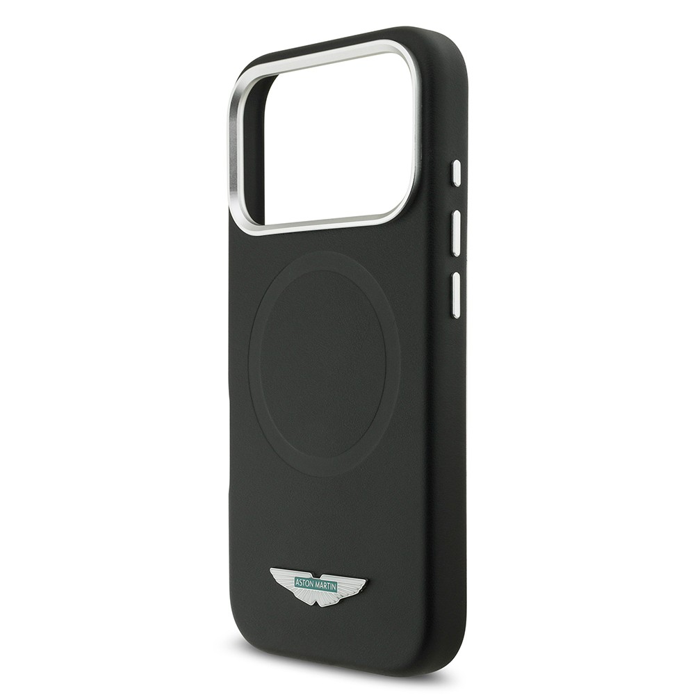 Apple iPhone 17 Pro Kılıf Aston Martin Orjinal Lisanslı M-safe Şarj Özellikli Metal Logolu PU Deri Kapak