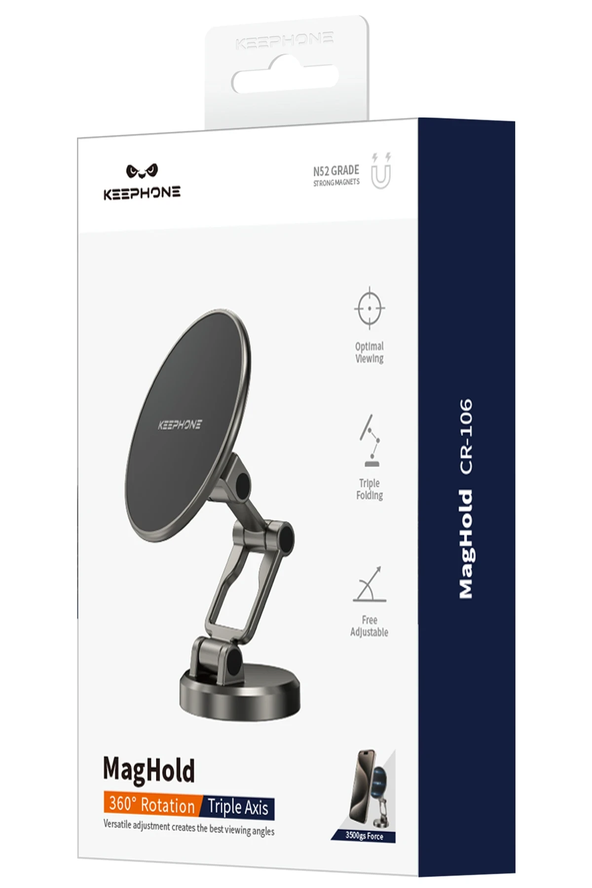 Keephone MagHold CR106 Yapışkanlı 360 Derece Ayarlanabilir Manyetik Magsafe Telefon Tutucu