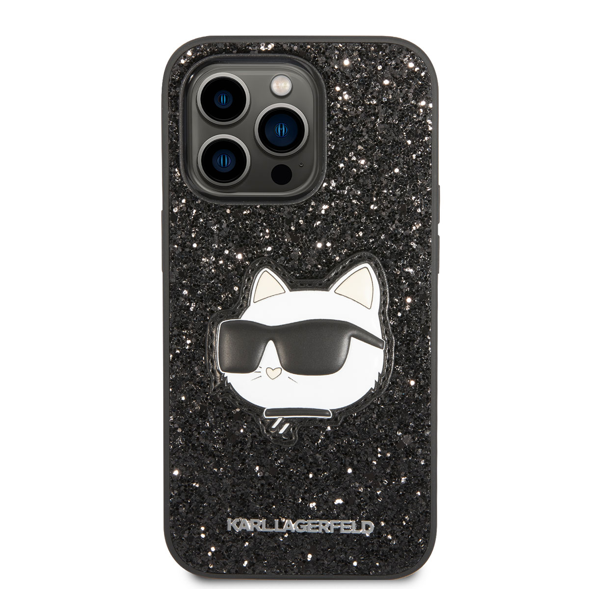 Apple iPhone 14 Pro Max Kılıf Karl Lagerfeld Parlak Taşlı Choupette Dizayn Kapak