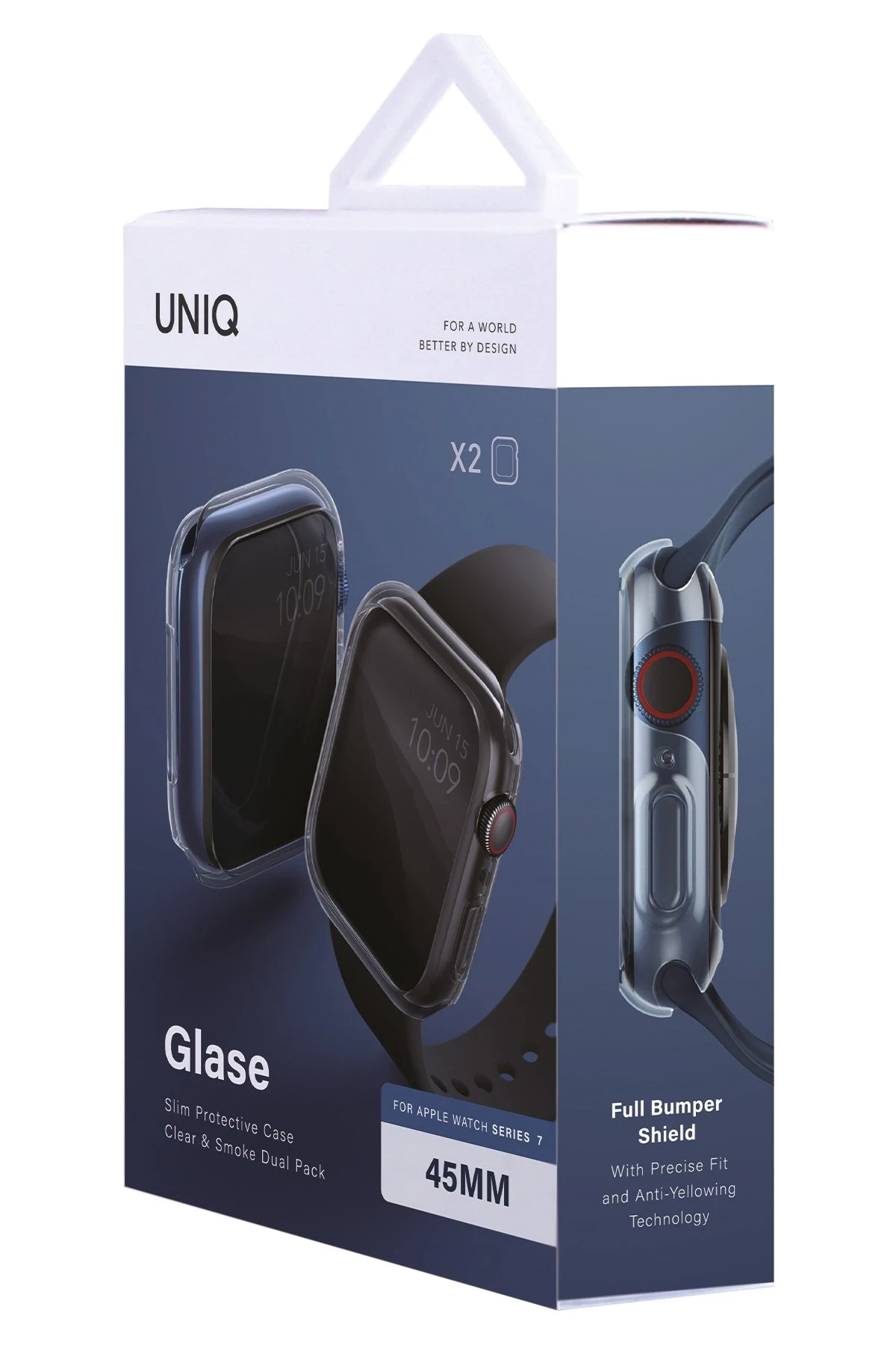 Uniq Watch 41mm Glase Dual Pack Kasa Koruyucu - Siyah-Şeffaf