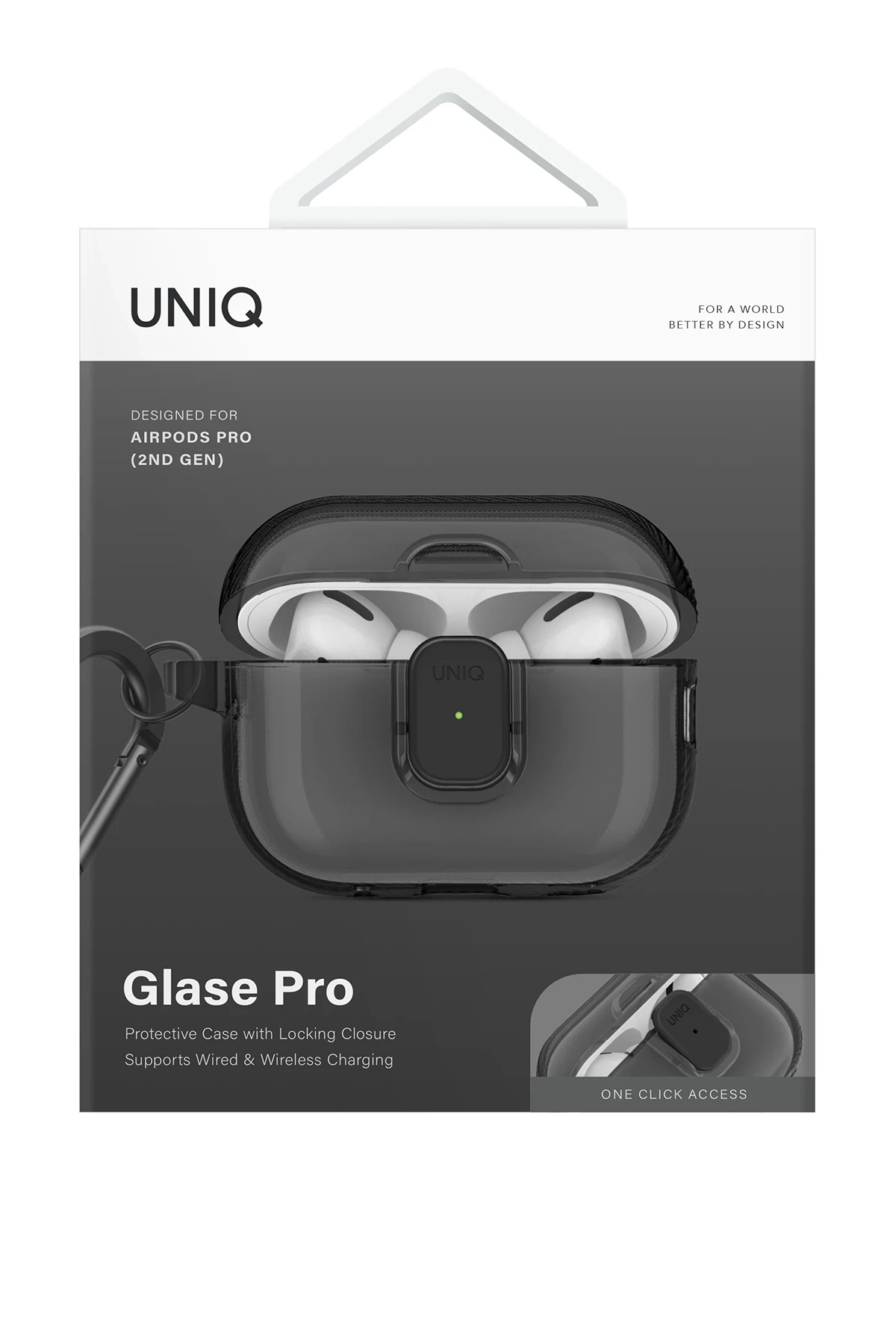 Uniq Airpods Pro 2 (2.nesil) Glase Pro Kilitli Kılıf