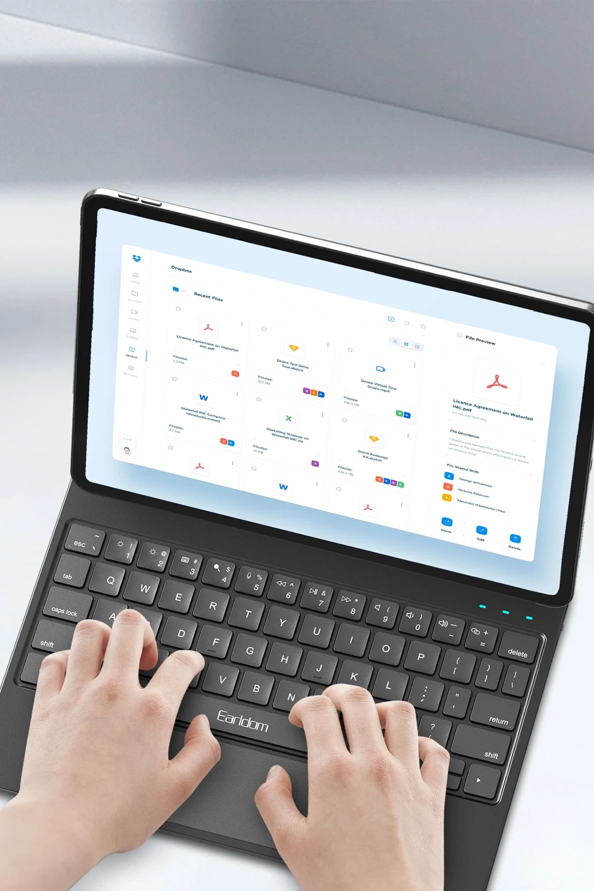 Earldom KB8 iPad Air 4 10.9 Kablosuz Klavyeli Tablet Kılıfı