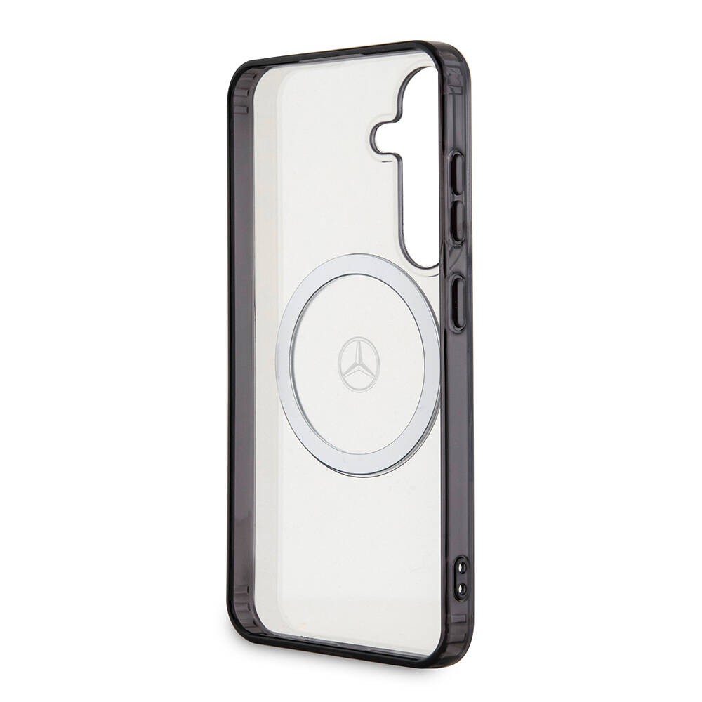 Galaxy S24 Kılıf Mercedes Benz Orjinal Lisanslı M-safe Şarj Özellikli PC TPU Transparan Black Ring Kapak