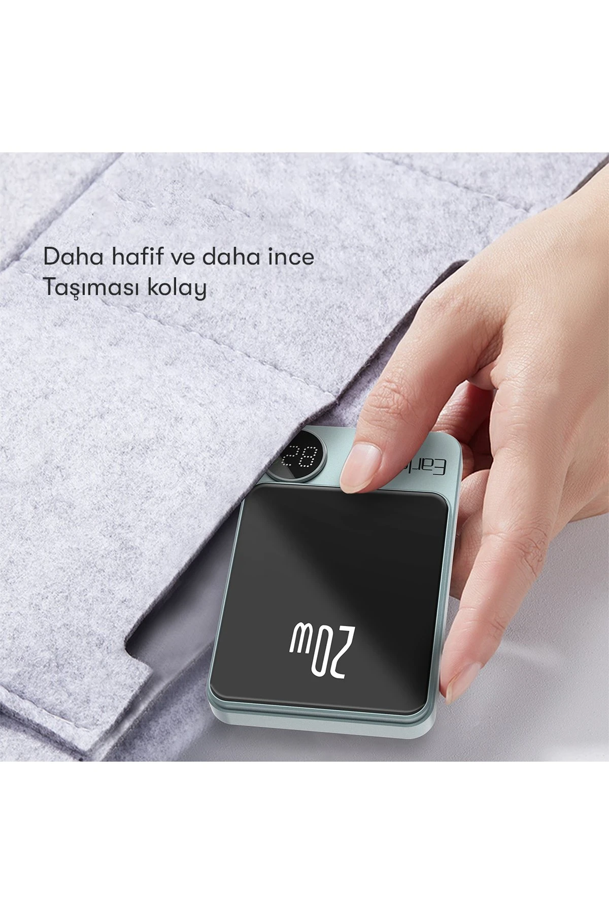 Earldom PD23 5.000 mAh 20W Kablosuz Şarjlı PD Hızlı Şarj Mini Powerbank