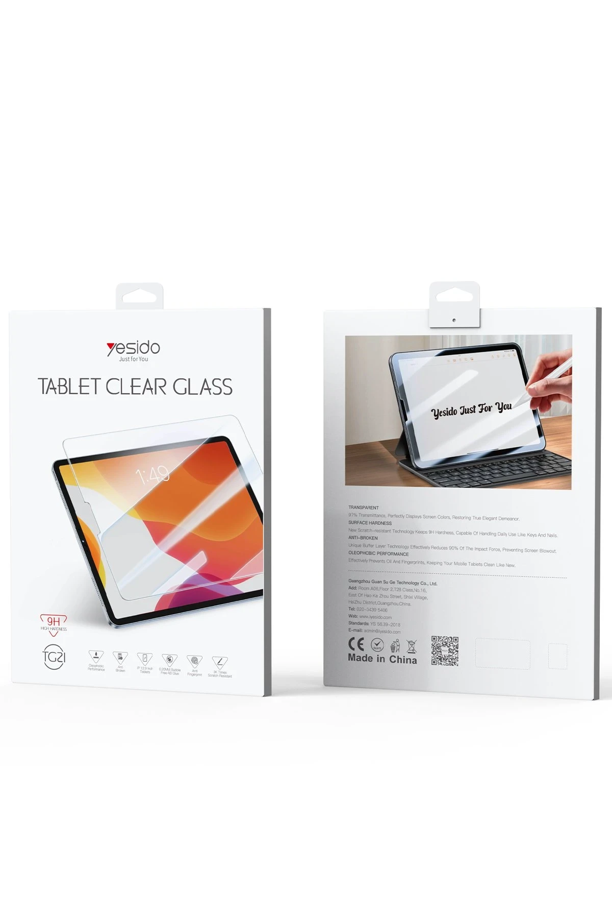 Yesido iPad Pro 12.9 (2022) Clear Tablet Cam Ekran Koruyucu