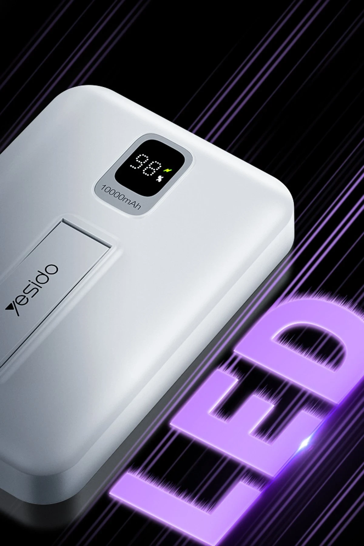 Yesido YP45 10.000 mAh 20W Dijital Göstergeli 15W Kablosuz Şarjlı Standlı Magsafe PD Hızlı Şarj Powerbank