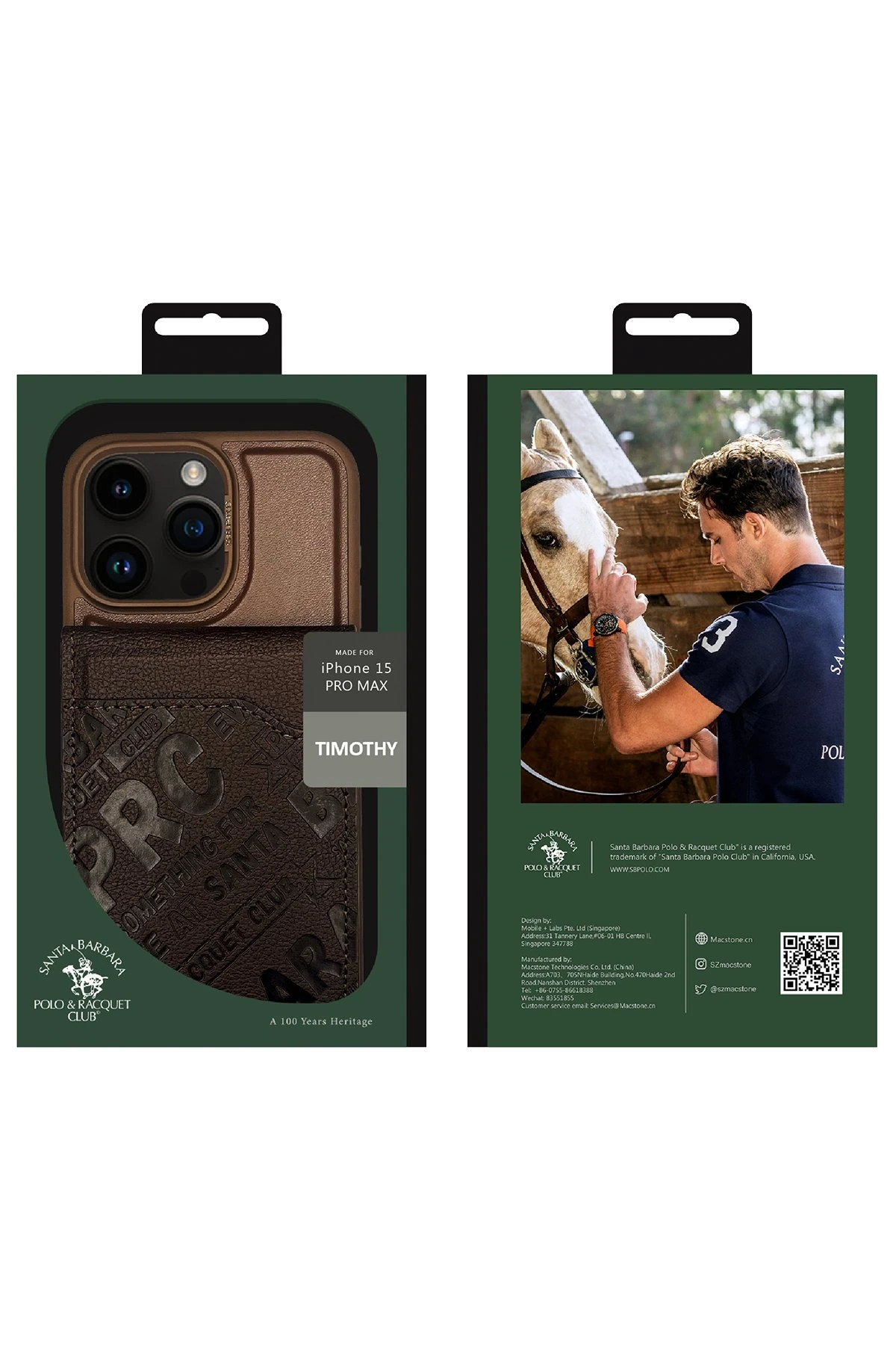 Santa Barbara Polo Racquet Club iPhone 15 Pro Timothy Cüzdanlı Standlı Kapak