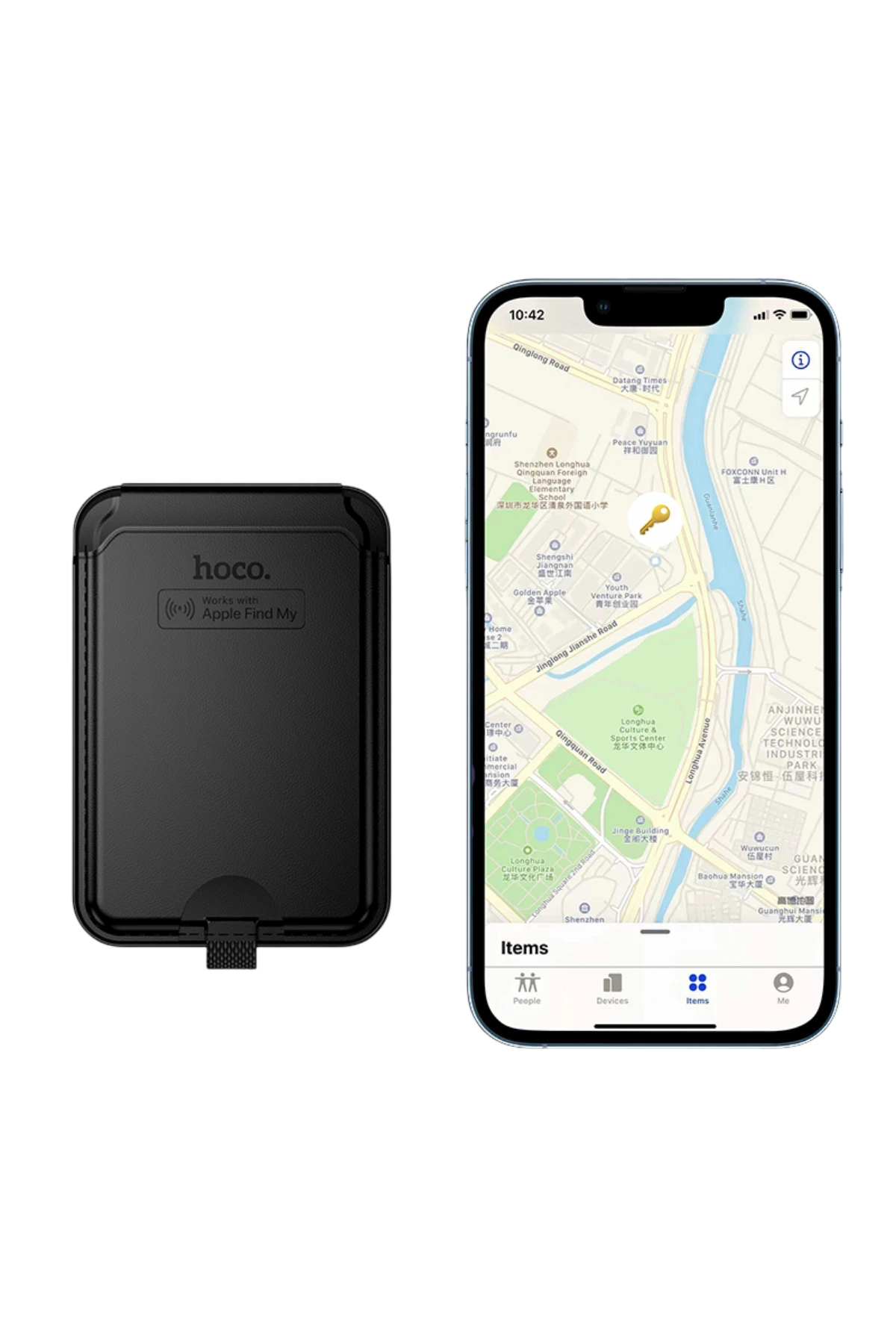 Hoco. E91I Tiger Smart Apple Find My Özellikli Kablosuz Şarj Destekli Magsafe Kartlık
