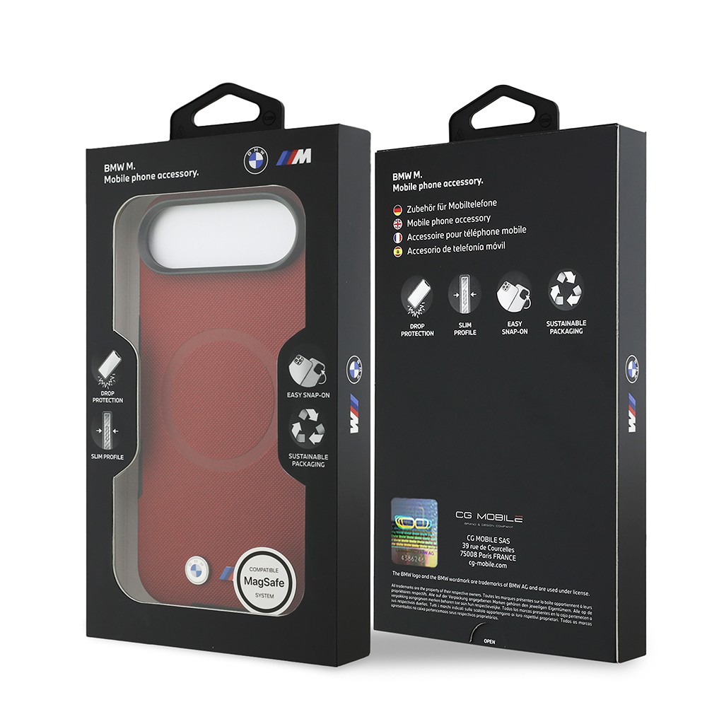 Apple iPhone 17 Air Kılıf BMW Orjinal Lisanslı M-safe Şarj Özellikli Metal Logolu Delikli M Dizayn Deri Kapak