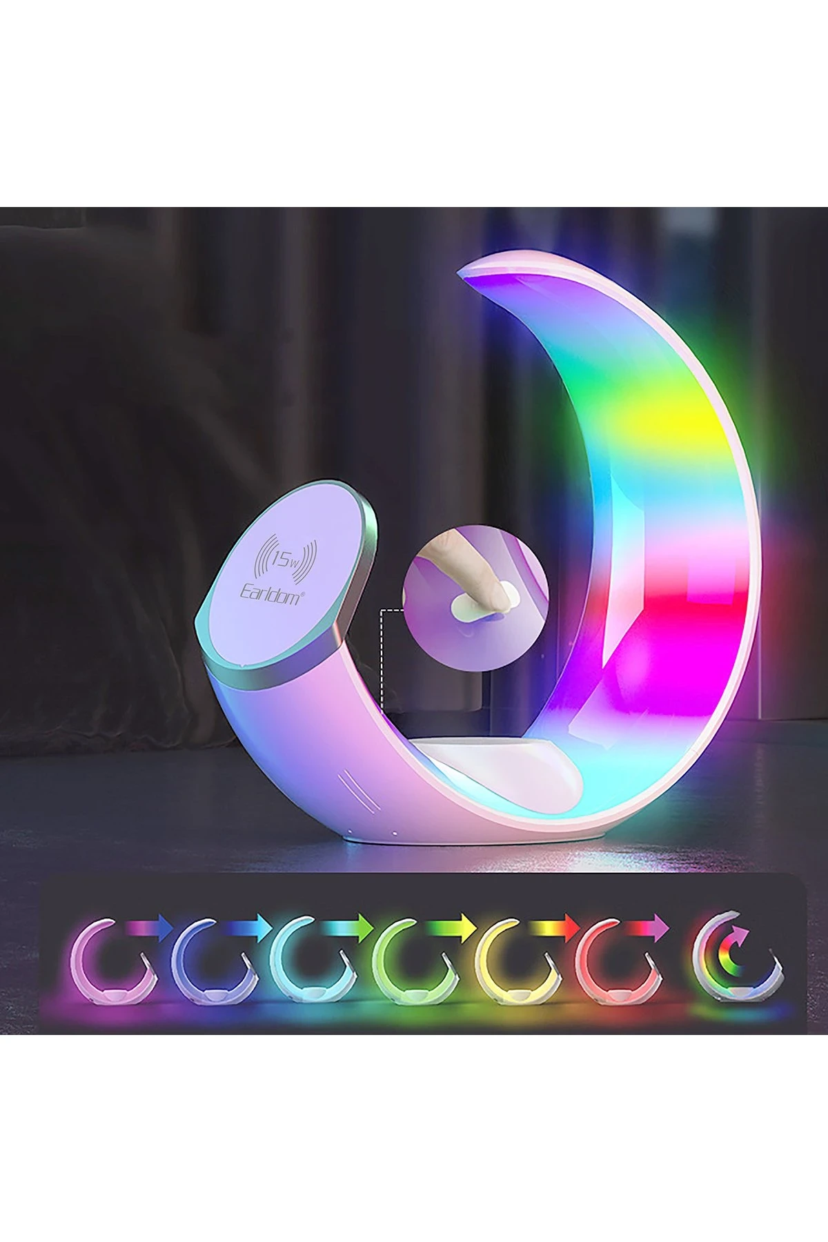 Earldom WC55 4in1 15W Telefon Saat ve Airpods İçin RGB Kablosuz Şarj Standı