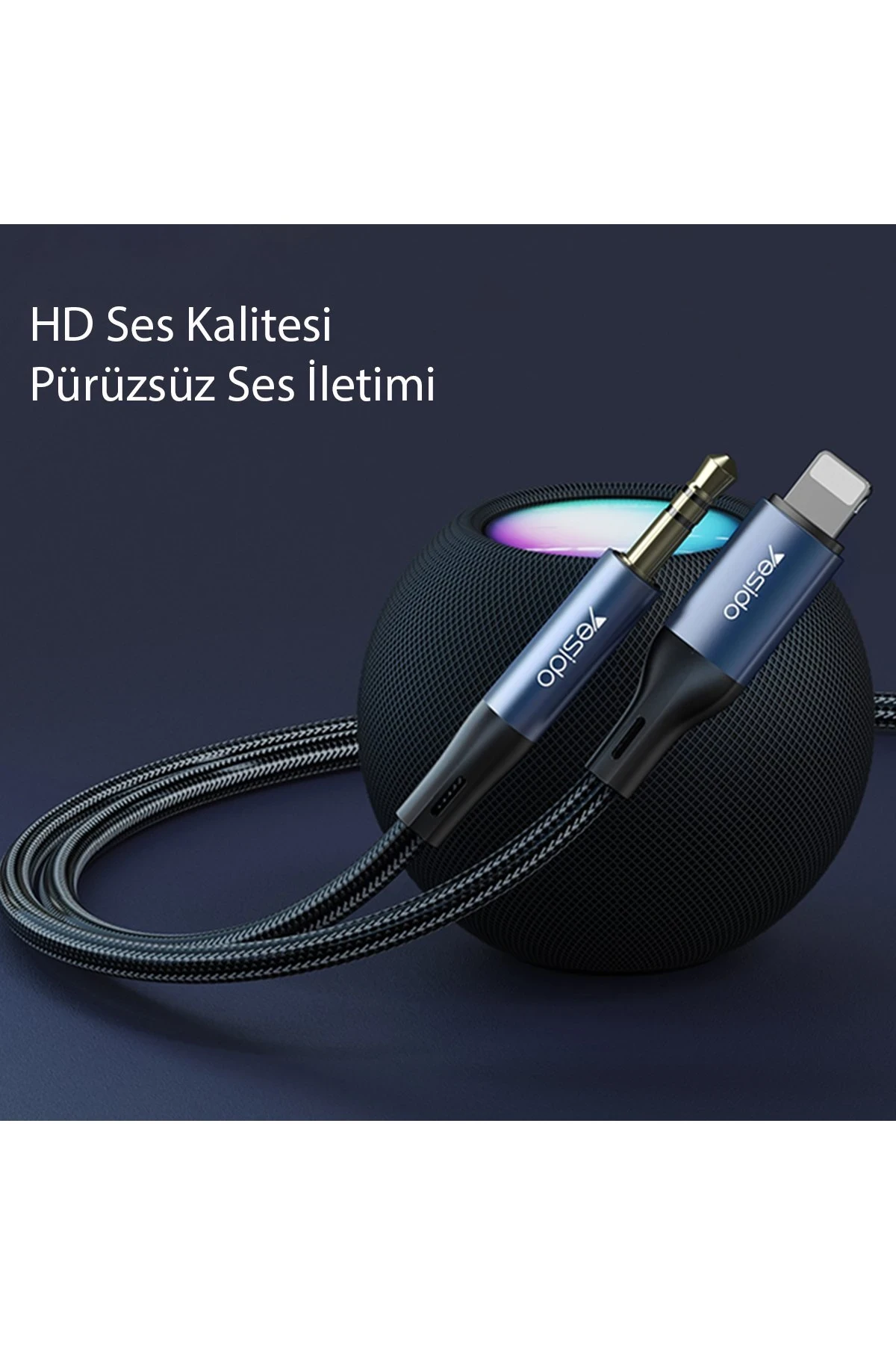 Yesido YAU35 Lightning to Aux Kablo 1M