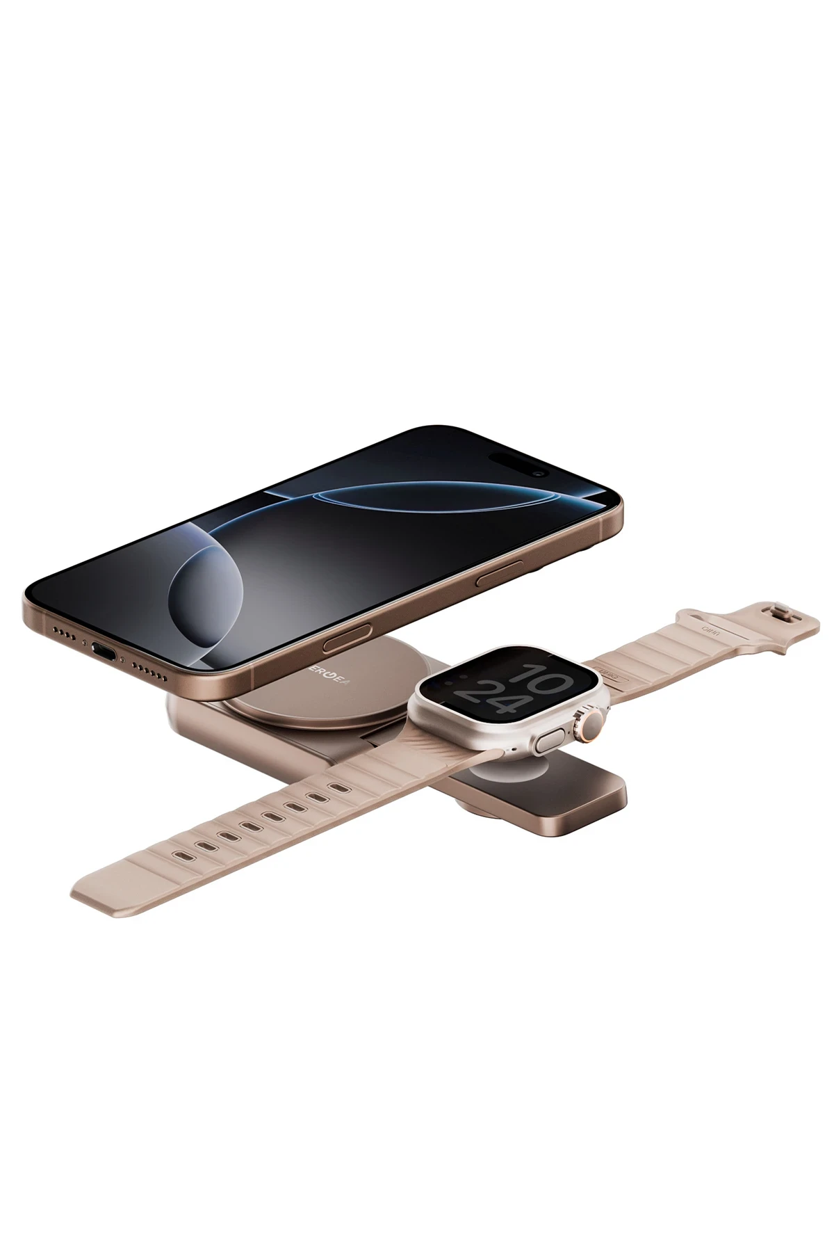 Energea MagDuo 2in1 Katlanabilir 15W Telefon ve 2.5W Saat Masaüstü Hızlı Şarj Standı