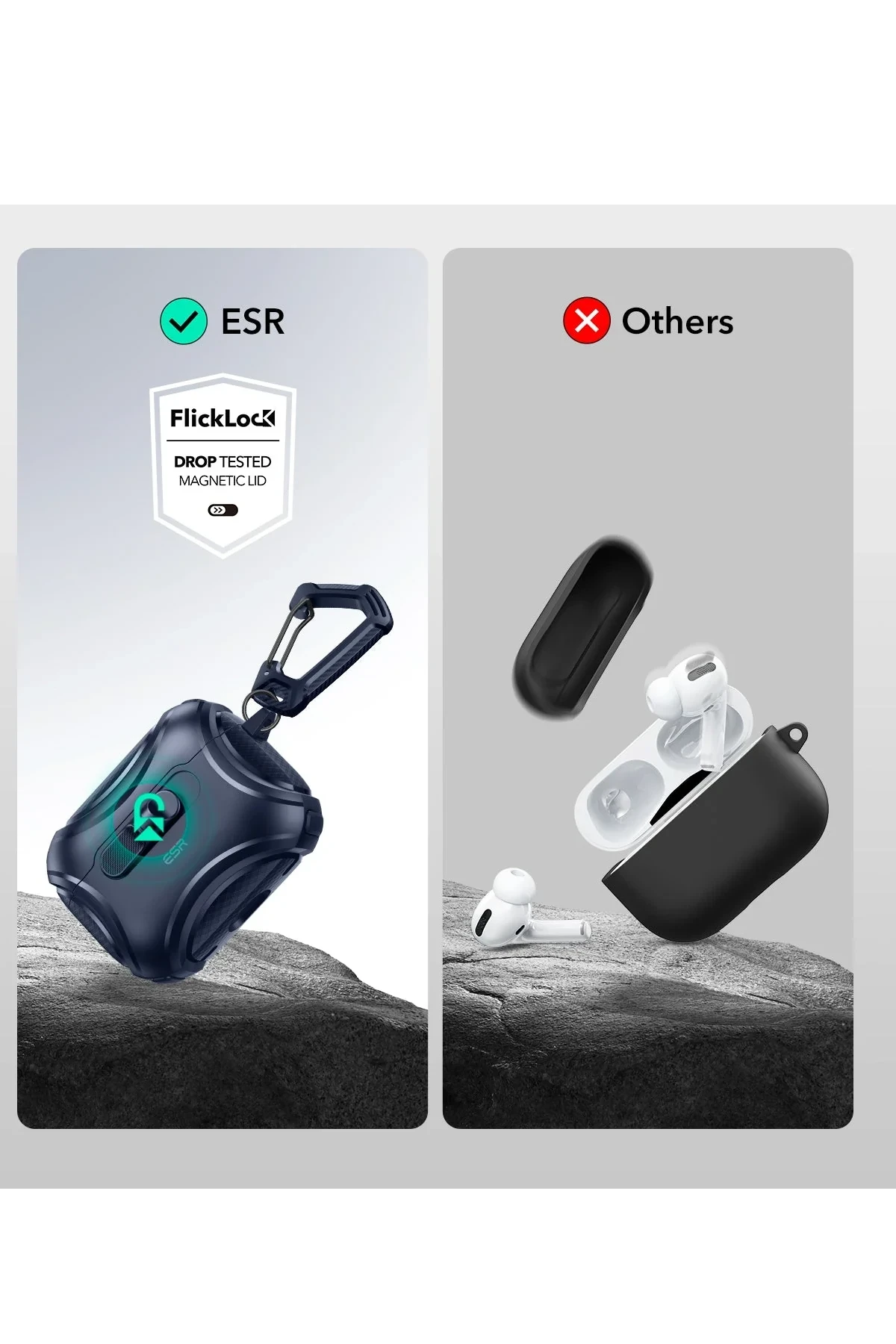 ESR Apple Airpods Pro 3 (3.nesil) Cyber FlickLock Magsafe Şarj Destekli Kilitli Kılıf