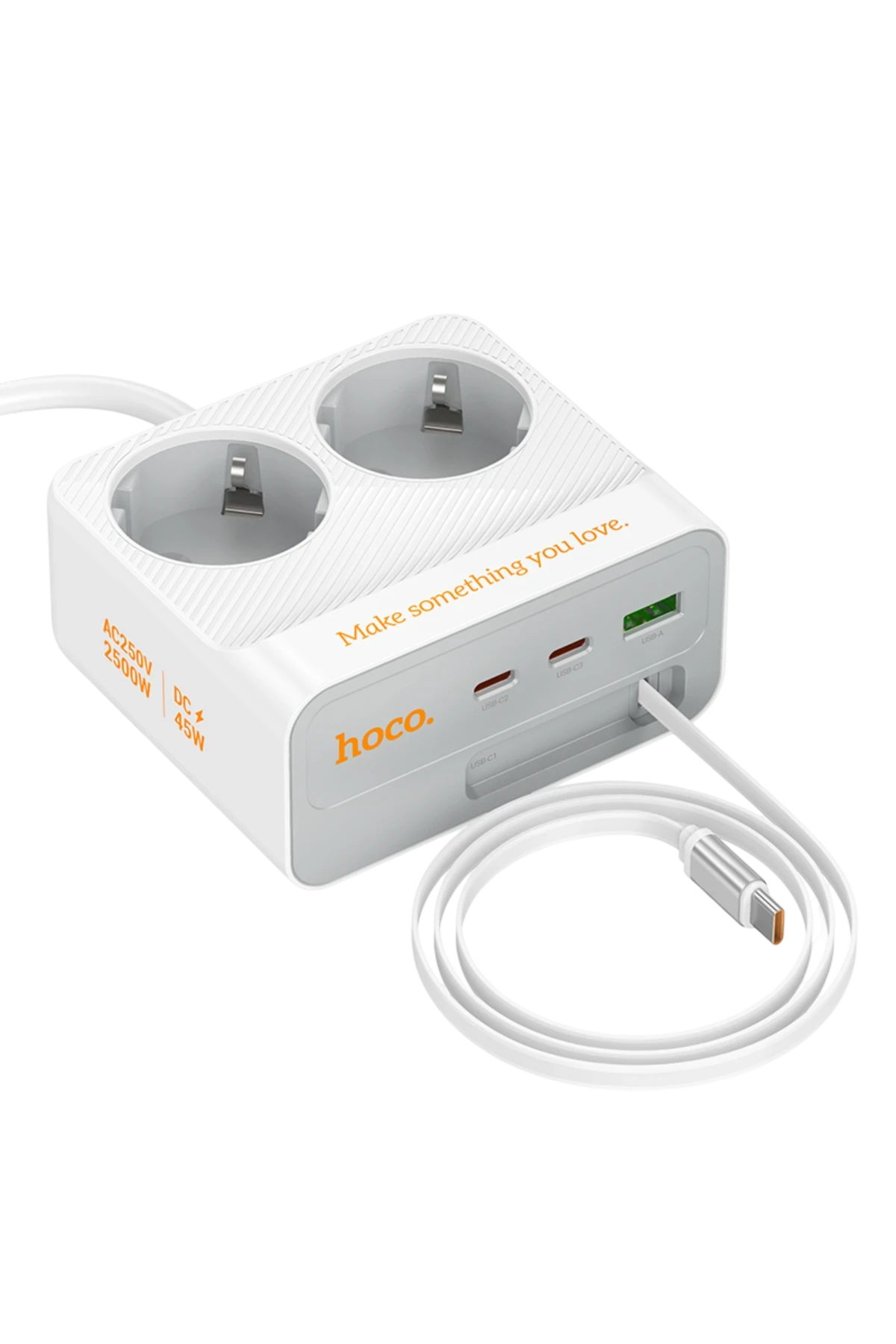 Hoco. AC28 Descanso 6in1 2M 2500W Priz Dönüştürücü