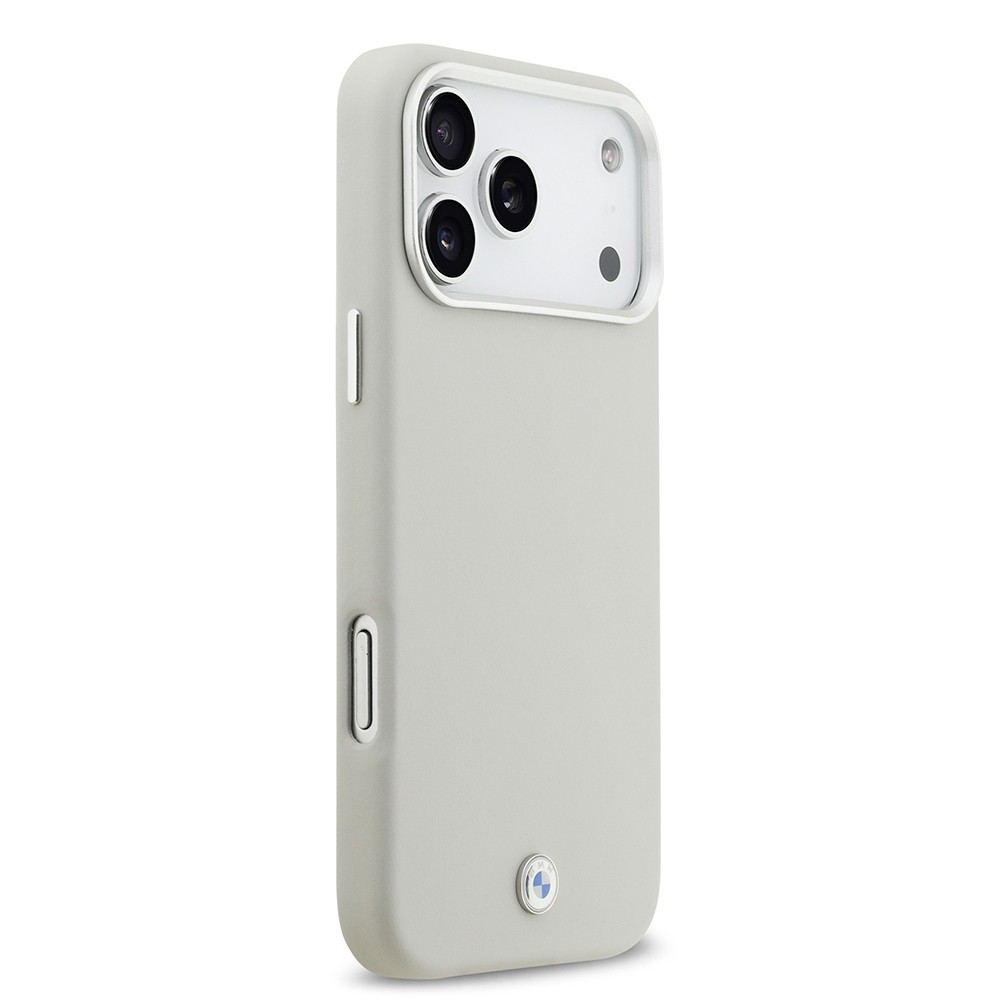 Apple iPhone 17 Pro Max Kılıf BMW Orjinal Lisanslı M-safe Şarj Özellikli Metal Logolu Tam Kaplama Deri Kapak
