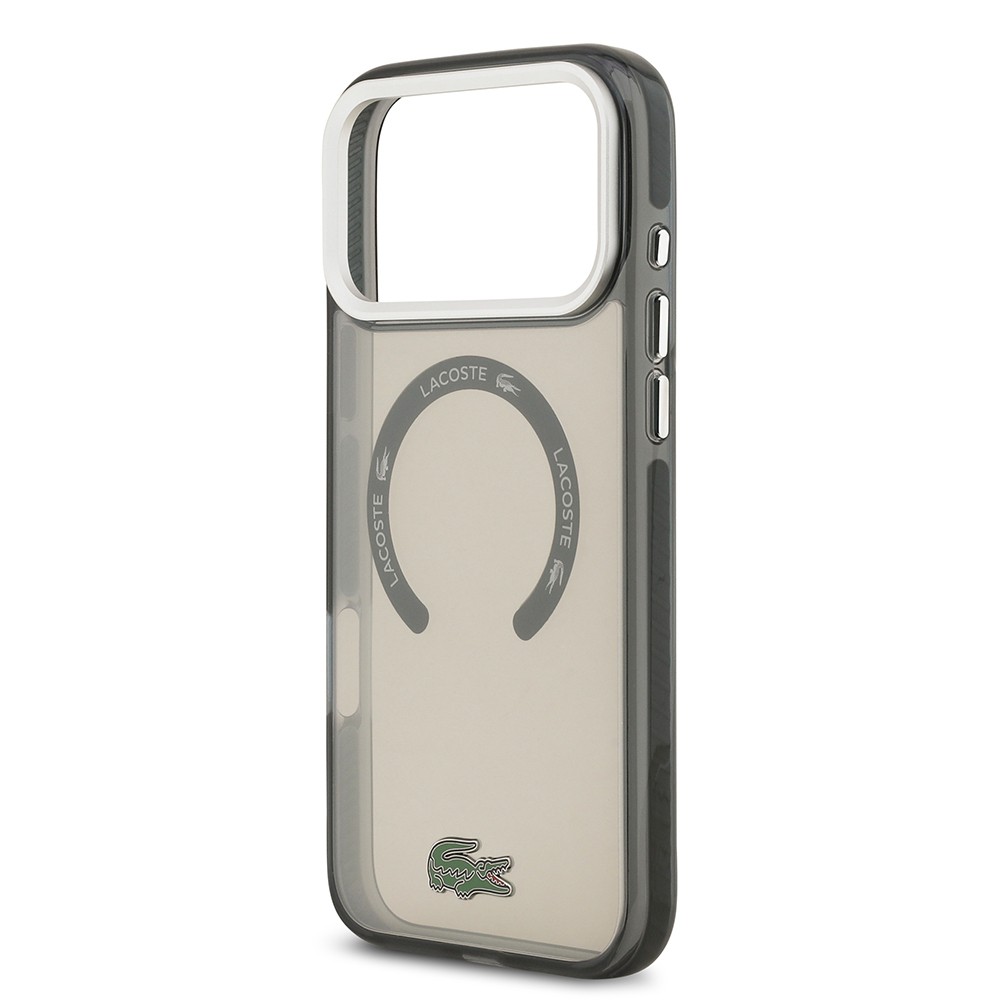 Apple iPhone 17 Pro Max Kılıf Lacoste Orjinal Lisanslı M-safe Şarj Özellikli İkonik Timsah Logolu Buzlu Kapak