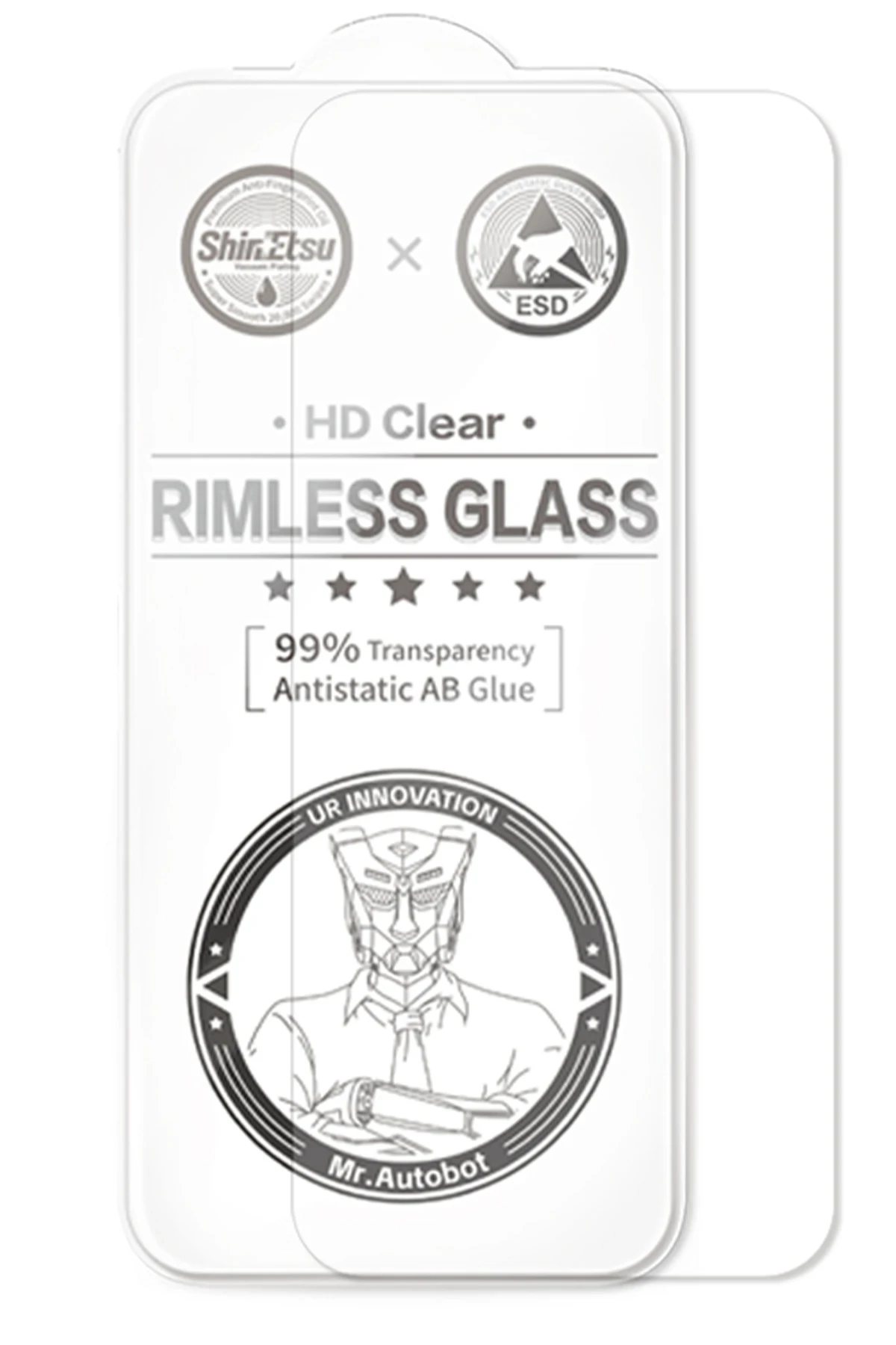 URR Apple iPhone 15 Pro Max Rimless Entire Clear Cam Ekran Koruyucu