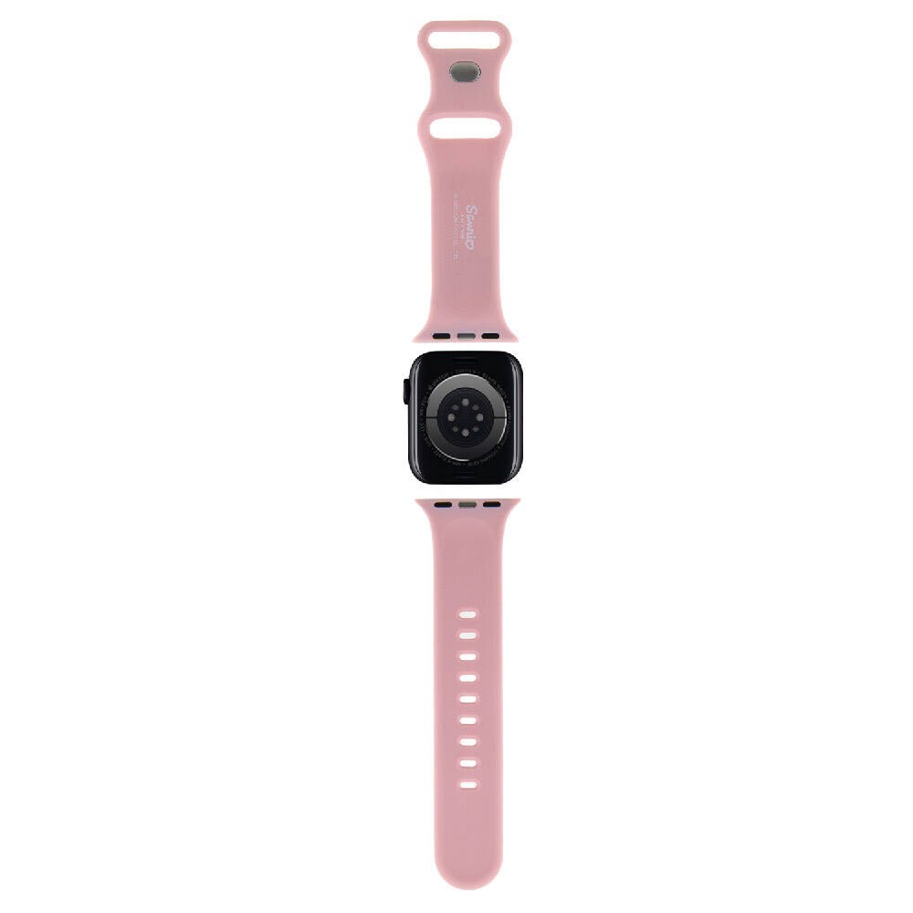 Apple Watch 7 41mm Hello Kitty Orjinal Lisanslı Yazı Logolu Fiyonk & Kitty Head Silikon Kordon