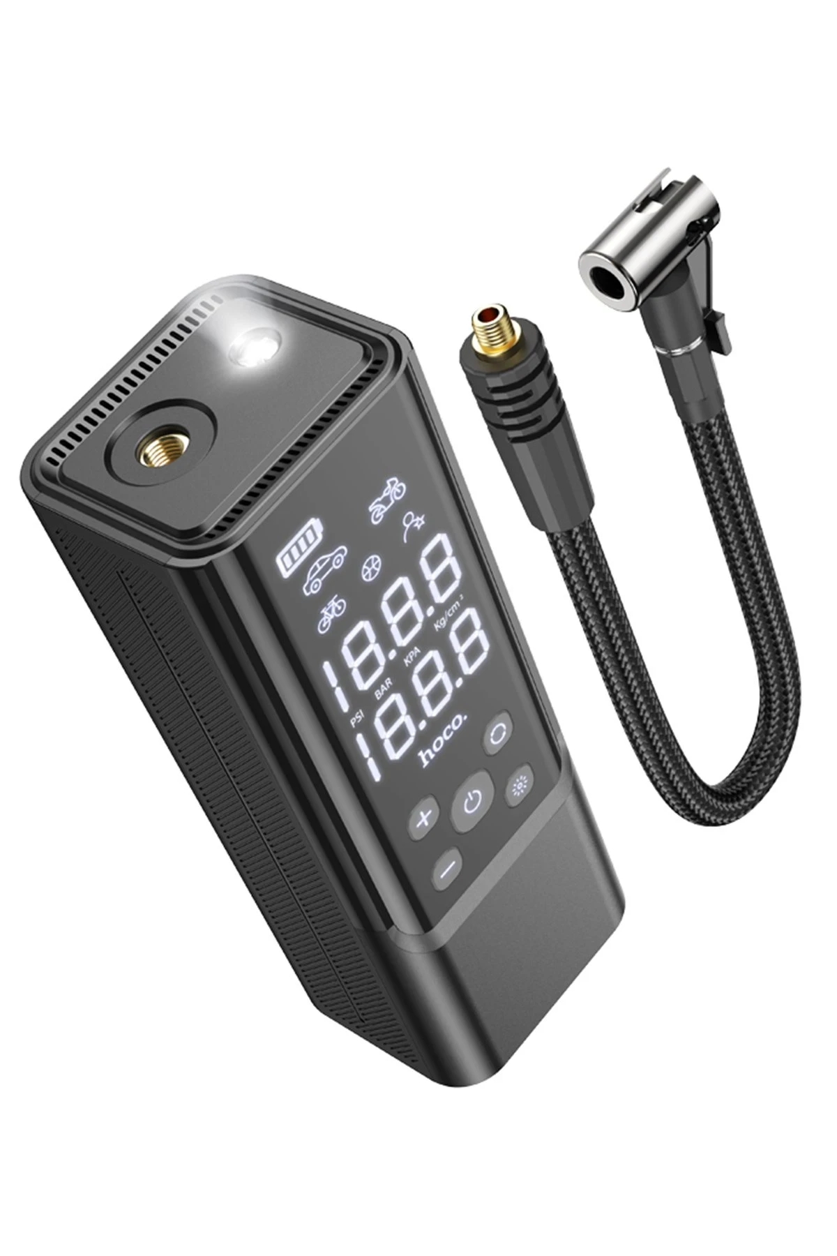 Hoco. ZP7 Çok Fonksiyonlu Dijital Göstergeli 5.000 mAh Bataryalı Akıllı Kablosuz Hava Kompresörü