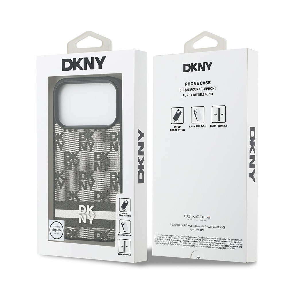 Apple iPhone 17 Pro Kılıf DKNY Orjinal Lisanslı M-safe Şarj Özellikli 3D Yazılı Metal Logolu Kapak
