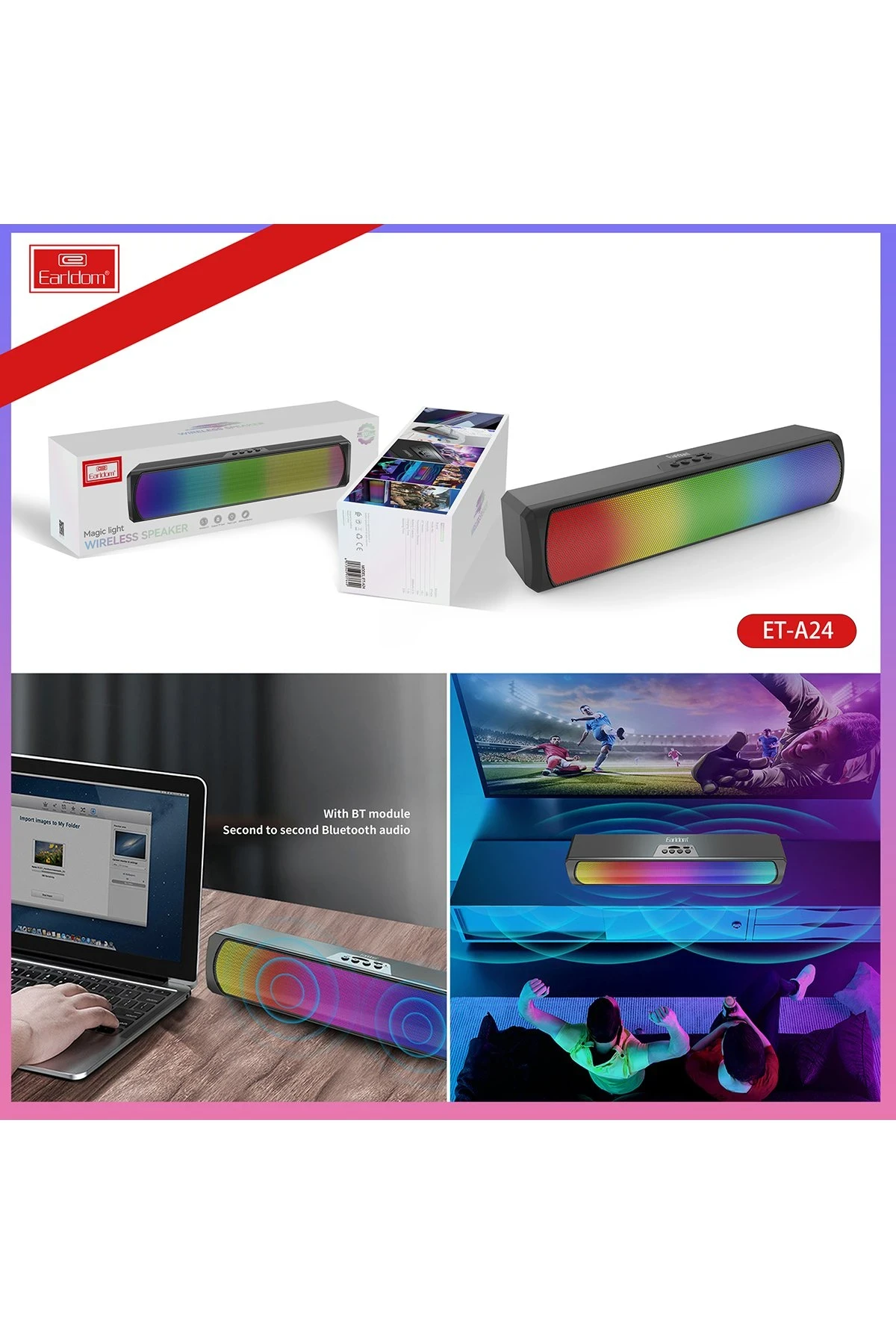 Earldom A24 Pro Magic Light Kablosuz Hoparlör