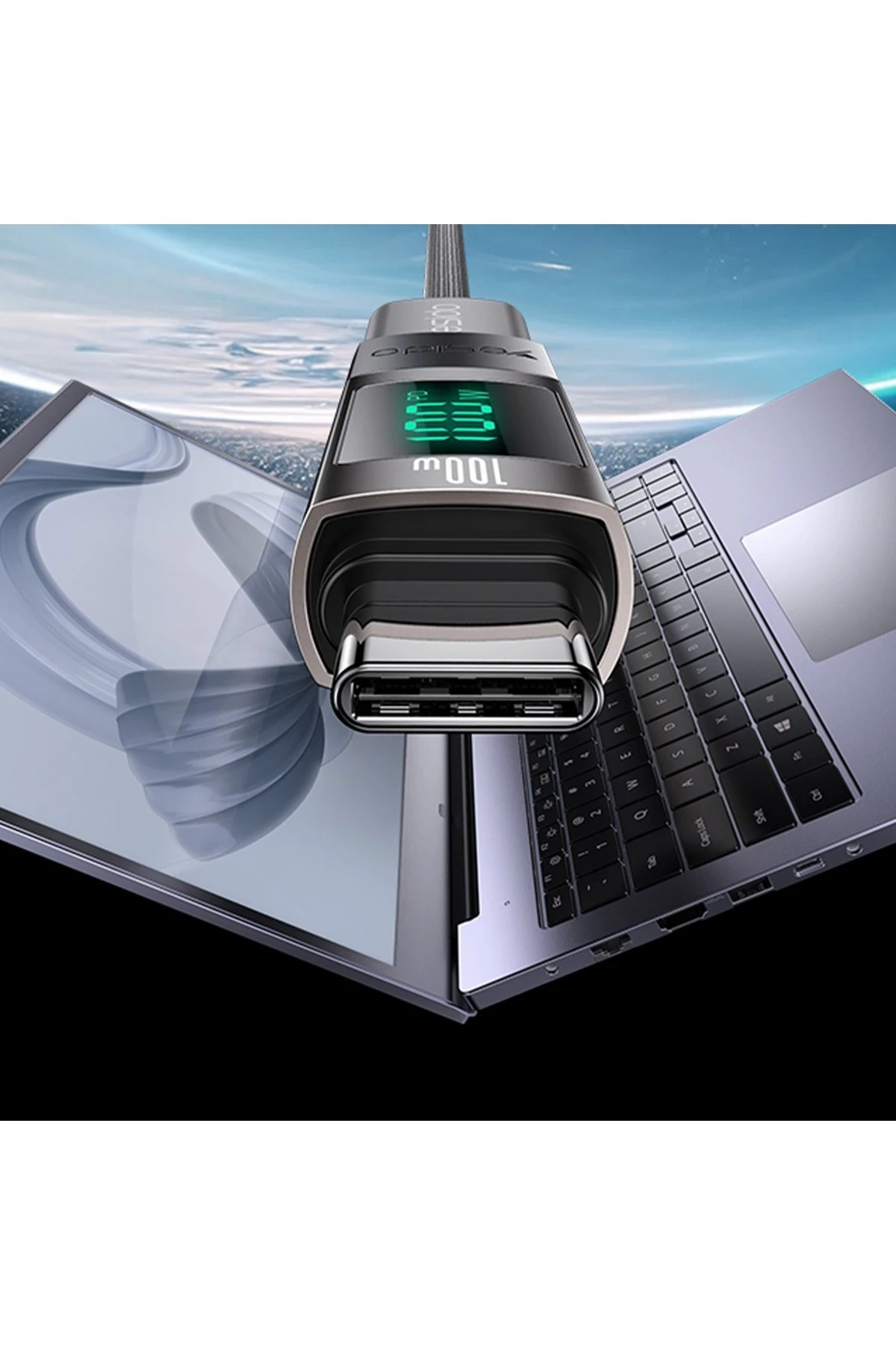 Yesido GS24 Type-C to Type-C 100W Dijital Ekranlı Dönüştürücü