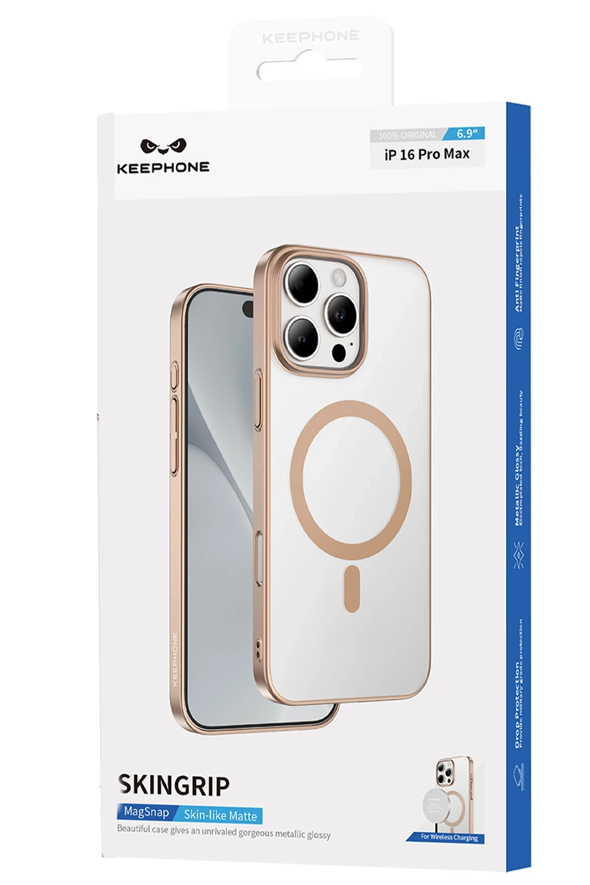 Keephone iPhone 16 Pro Skingrip Magsafe Kılıf - Siyah Titanyum