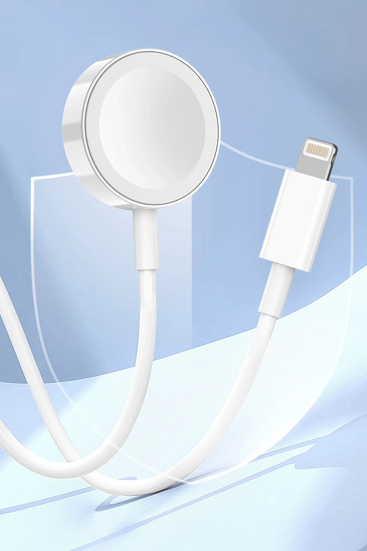 Keephone IC-013 Type-C to Lightning ve Kablosuz Saat Şarj Çıkışlı 2in1 Hızlı Şarj Kablosu