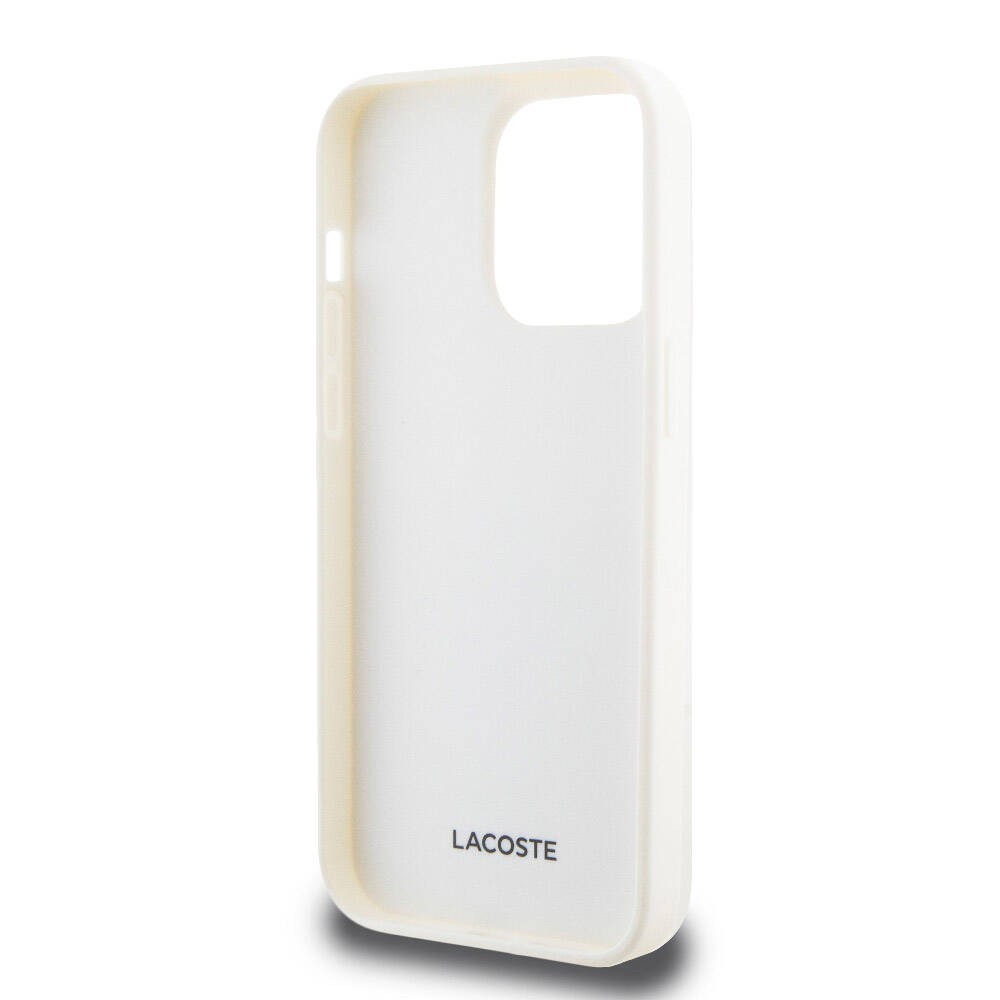 Apple iPhone 15 Pro Max Kılıf Lacoste Orjinal Lisanslı M-safe Şarj Özellikli PU Deri Görünümlü Kartlıklı Karışık Monogram Desenli Kapak