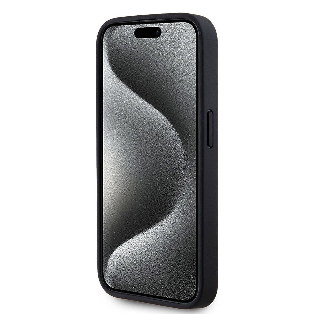 Apple iPhone 15 Pro Kılıf Karl Lagerfeld Orjinal Lisanslı M-safe Şarj Özellikli KL Yazılı Hot Stamp Kapak