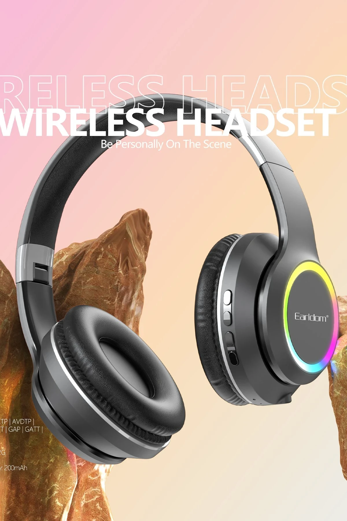 Earldom B06 RGB Kafaüstü Bluetooth Kulaklık