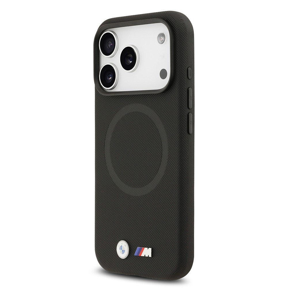 Apple iPhone 17 Pro Kılıf BMW Orjinal Lisanslı M-safe Şarj Özellikli Metal Logolu Delikli M Dizayn Deri Kapak