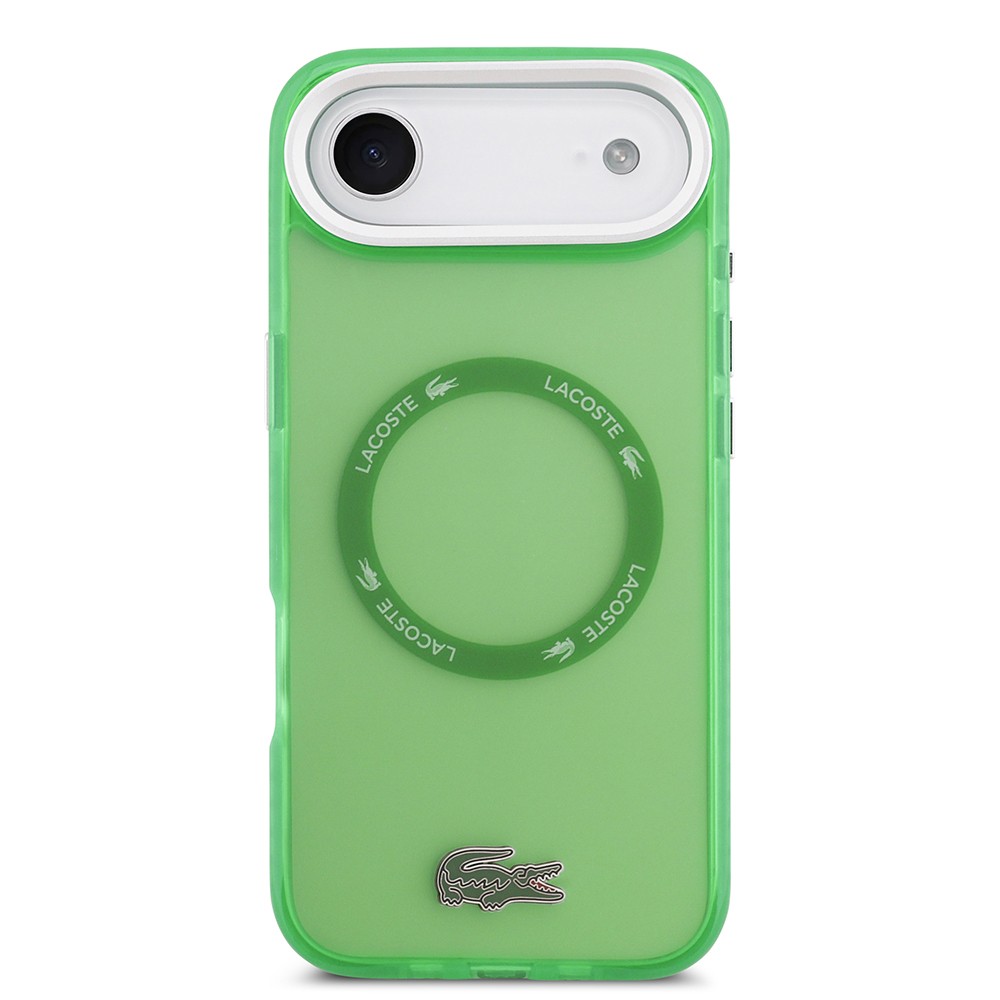 Apple iPhone 17 Air Kılıf Lacoste Orjinal Lisanslı M-safe Şarj Özellikli İkonik Timsah Logolu Buzlu Kapak