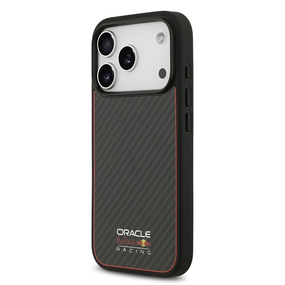 Apple iPhone 17 Pro Kılıf Redbull Orjinal Lisanslı M-safe Şarj Özellikli Karbon Fiber Parlayan Logolu Kapak