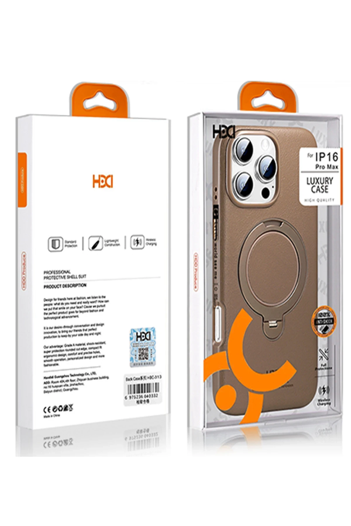 HDD iPhone 15 Pro Max Vapor Deri Magsafe Standlı Kılıf
