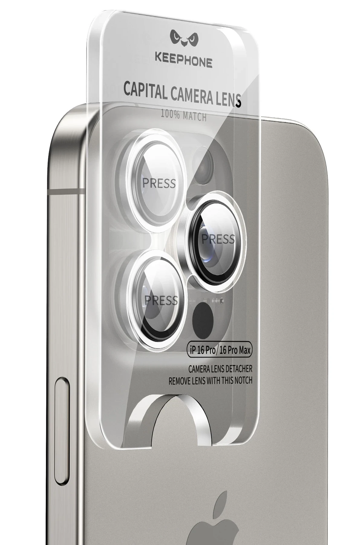Keephone iPhone 16 Pro Max Capital Alüminyum AR Kamera Lens Koruyucu